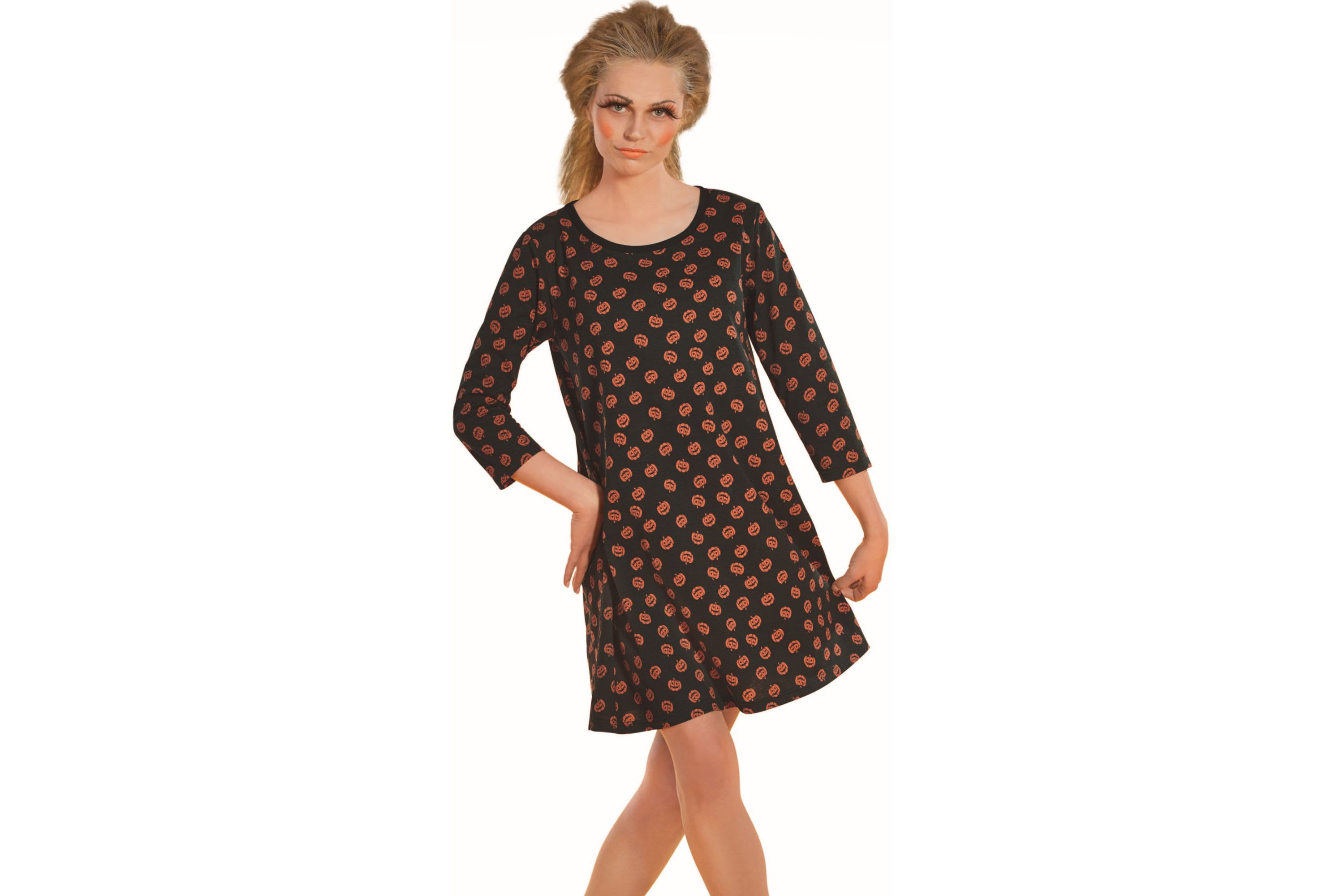 Black and Orange Pumpkin Women Adult Halloween Costume - Small