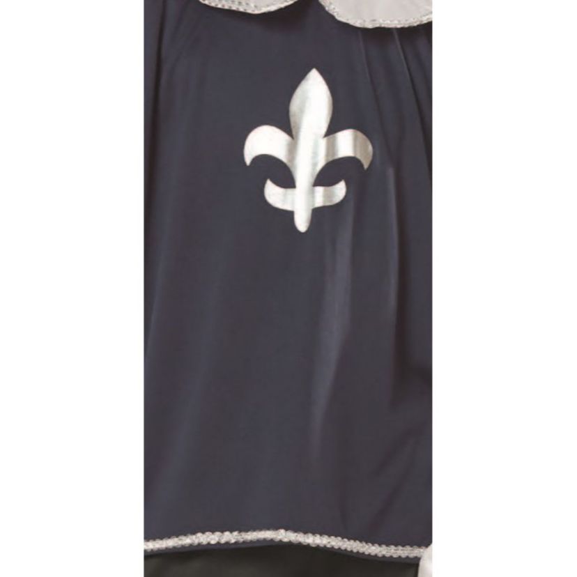 Blue and White Boys Musketeer Halloween Childrens Costume - Ages 7-9 Years