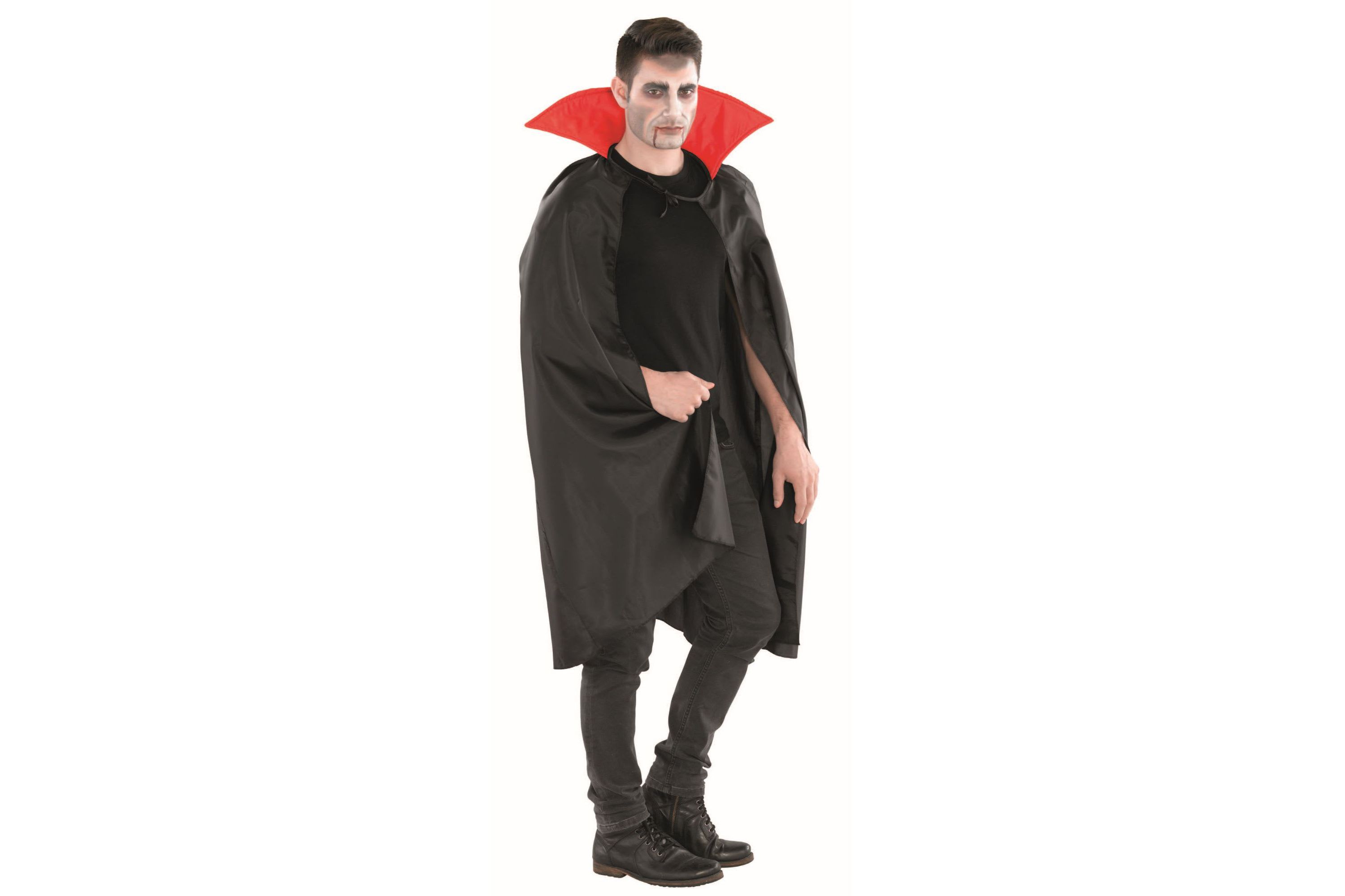 Black and Red Vampire Cape Boy Child Halloween Costume - Large
