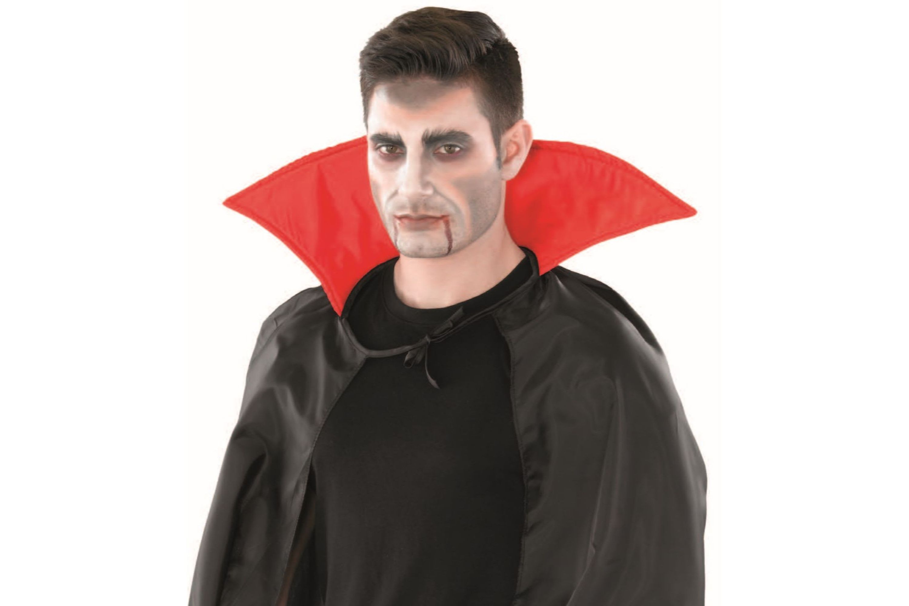 Black and Red Vampire Cape Boy Child Halloween Costume - Large