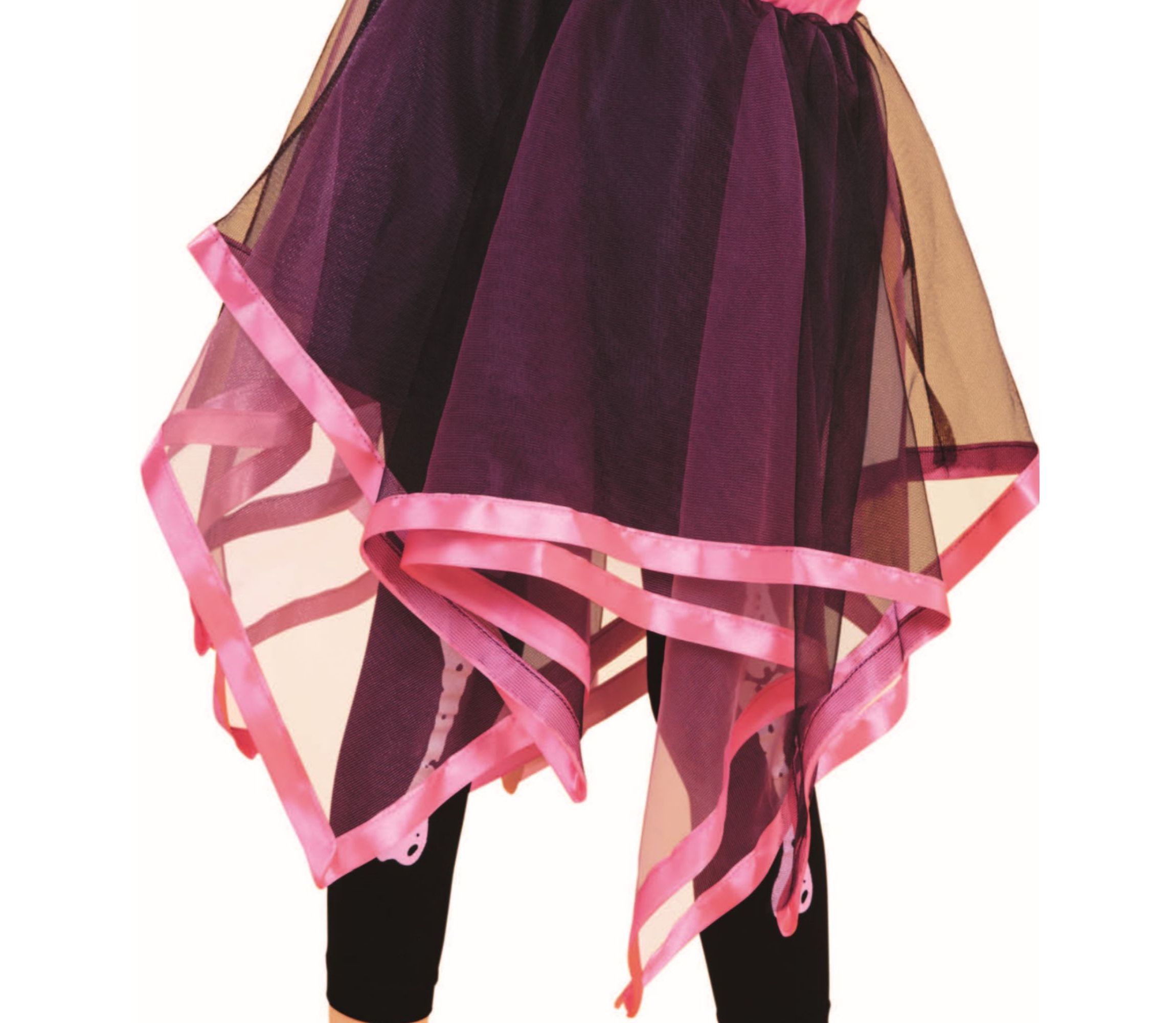 Pink and Black Skeleton Girl Child Halloween Costume - Large