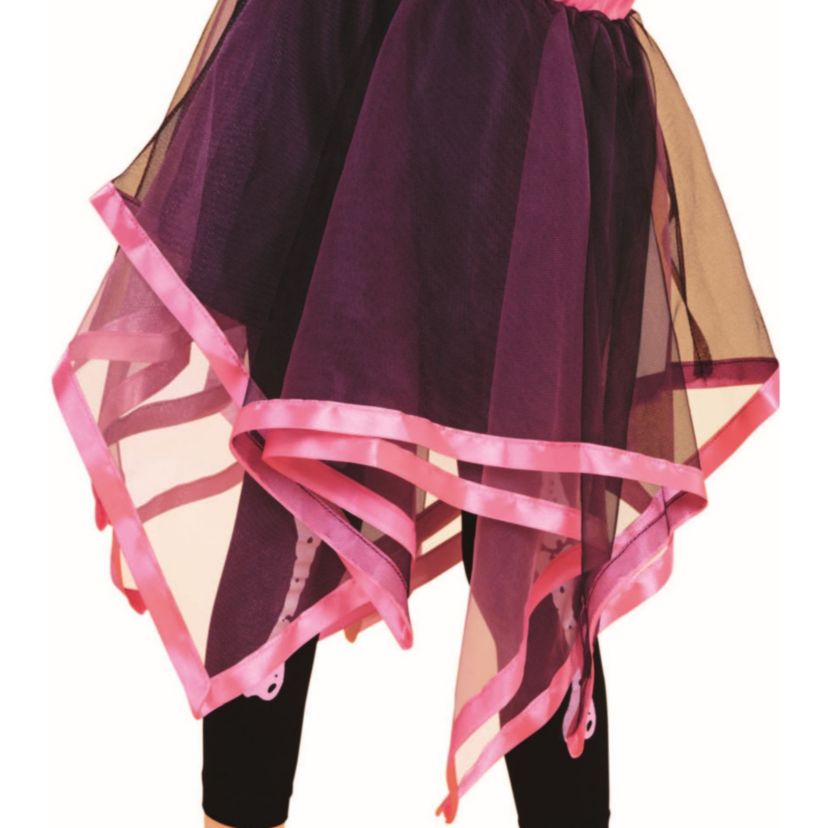 Pink and Black Skeleton Girl Child Halloween Costume - Large