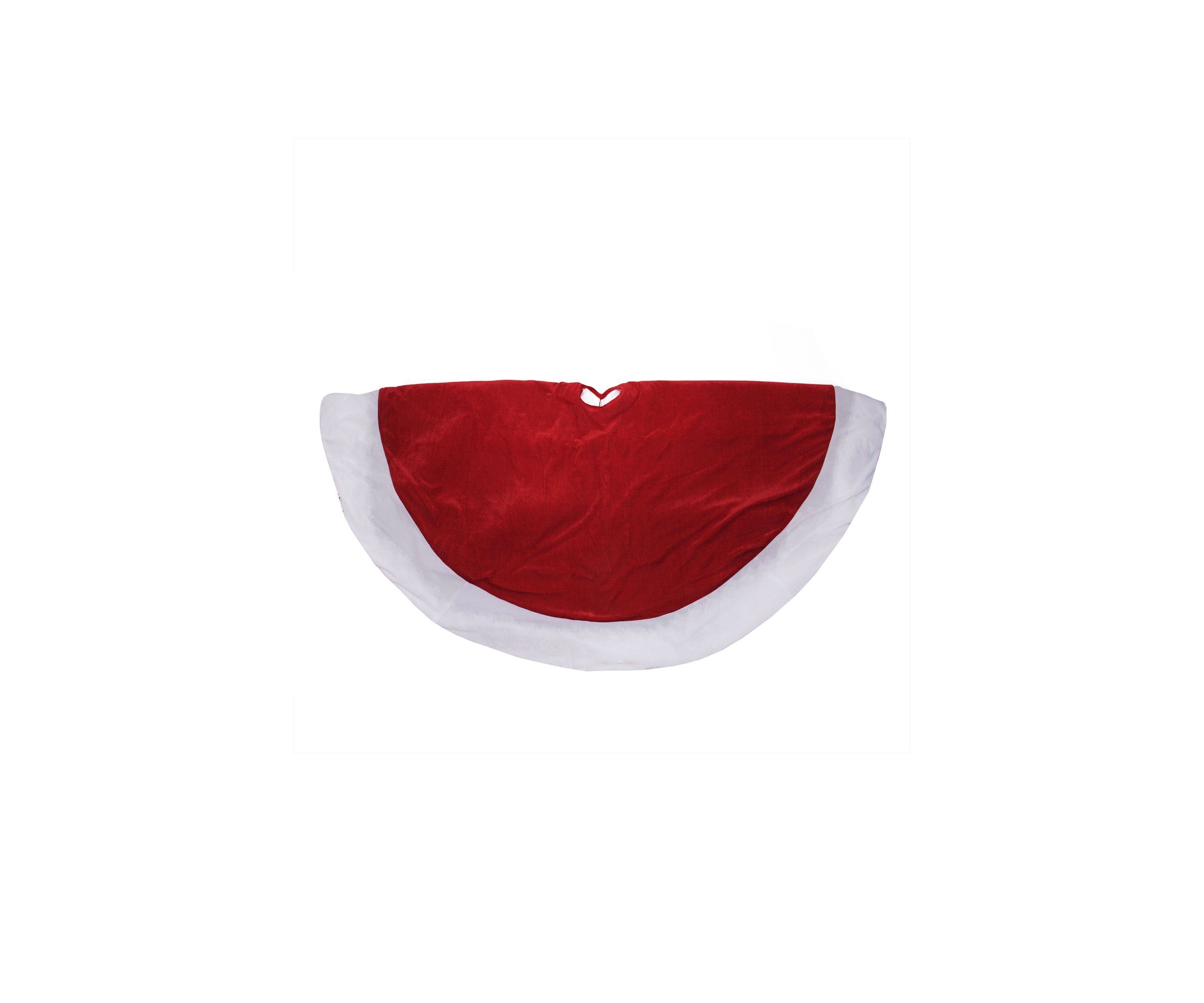 60Inch Traditional Red Christmas Tree Skirt with White Trim
