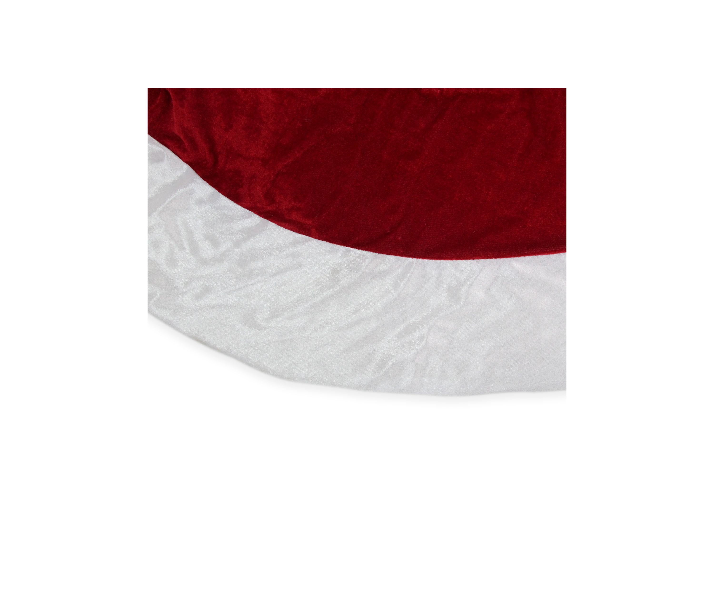 60Inch Traditional Red Christmas Tree Skirt with White Trim