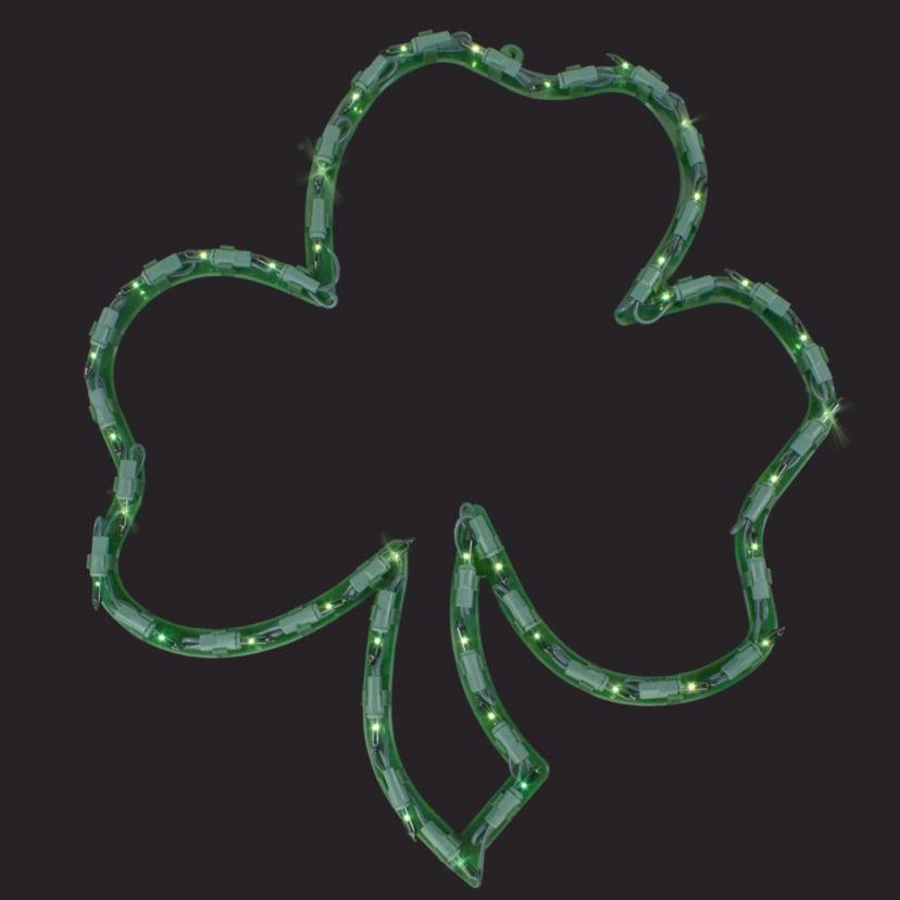 17" Lighted St. Patricks Day Irish Shamrock Window Silhouette