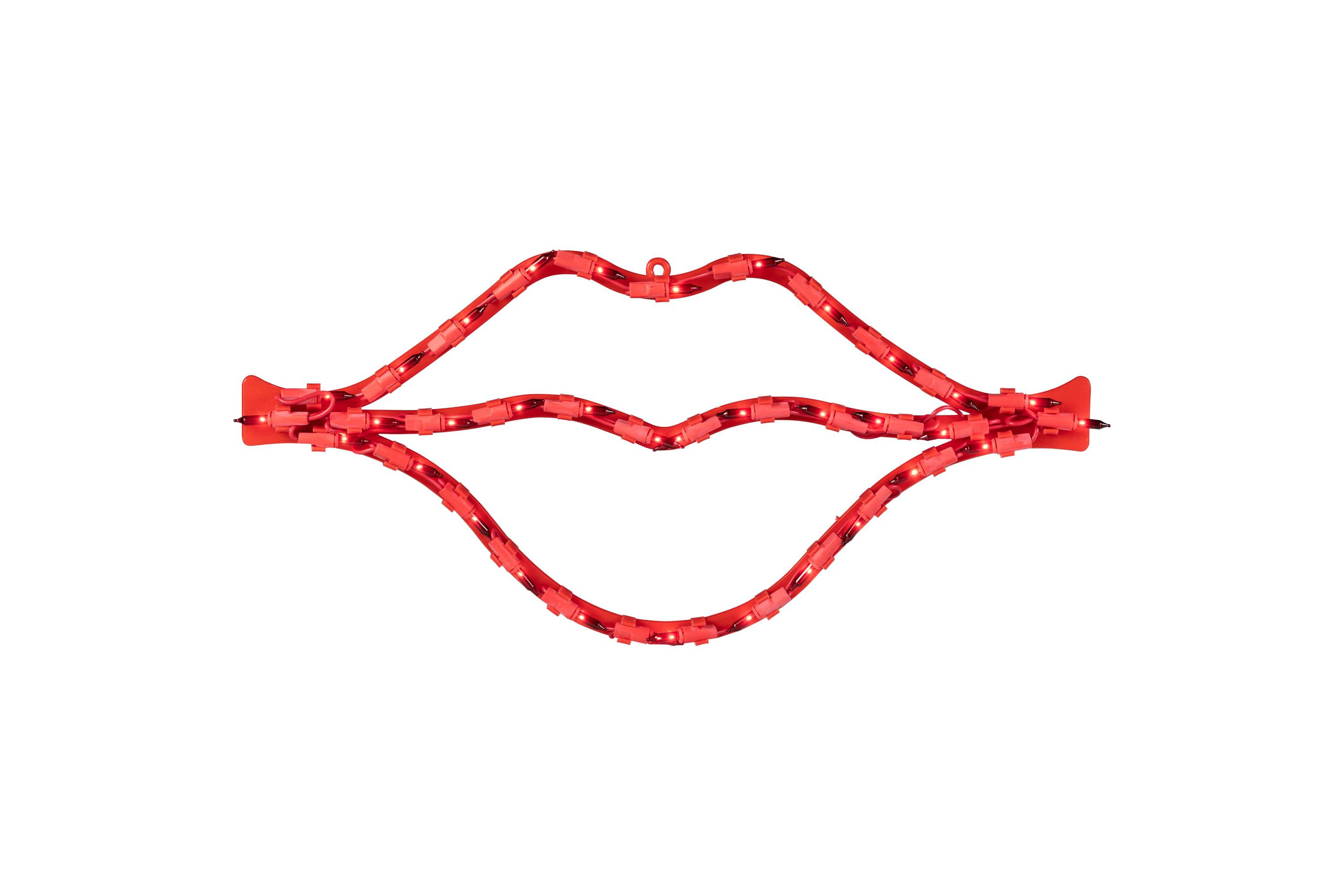 17.5" Lighted Red Lips Valentines Day Window Silhouette