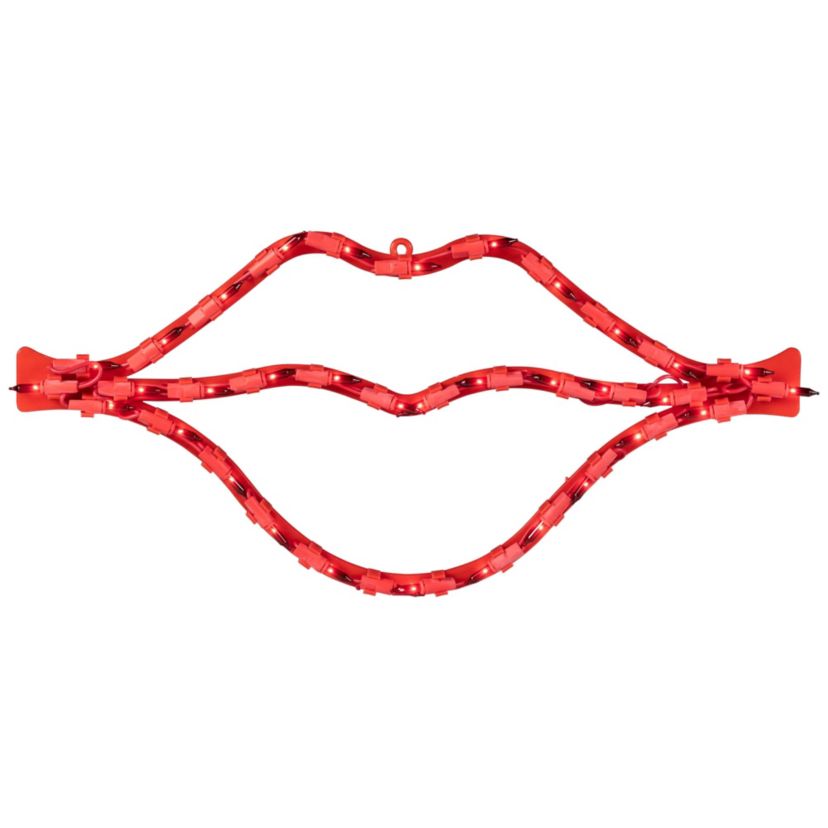 17.5" Lighted Red Lips Valentines Day Window Silhouette