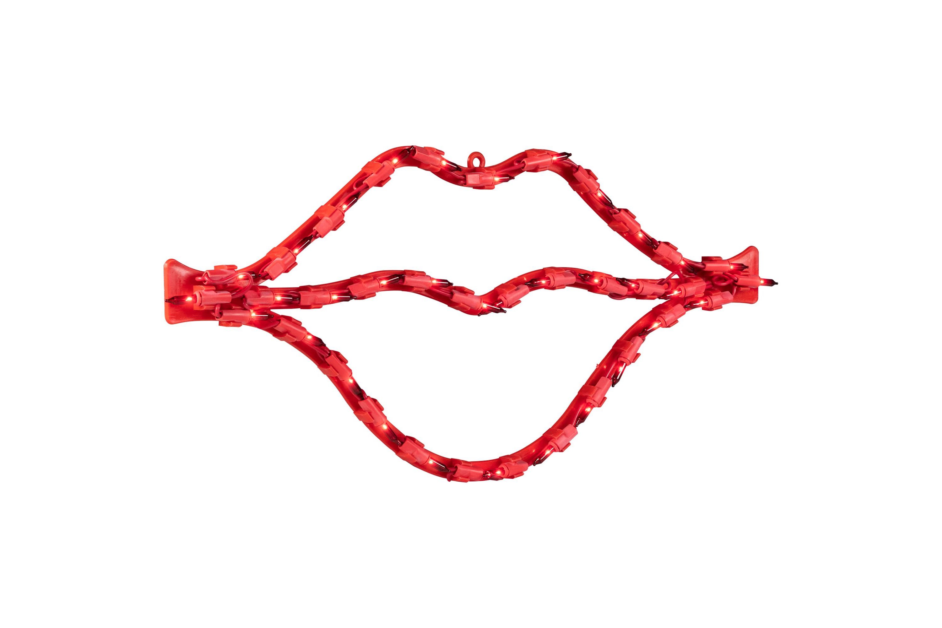 17.5" Lighted Red Lips Valentines Day Window Silhouette