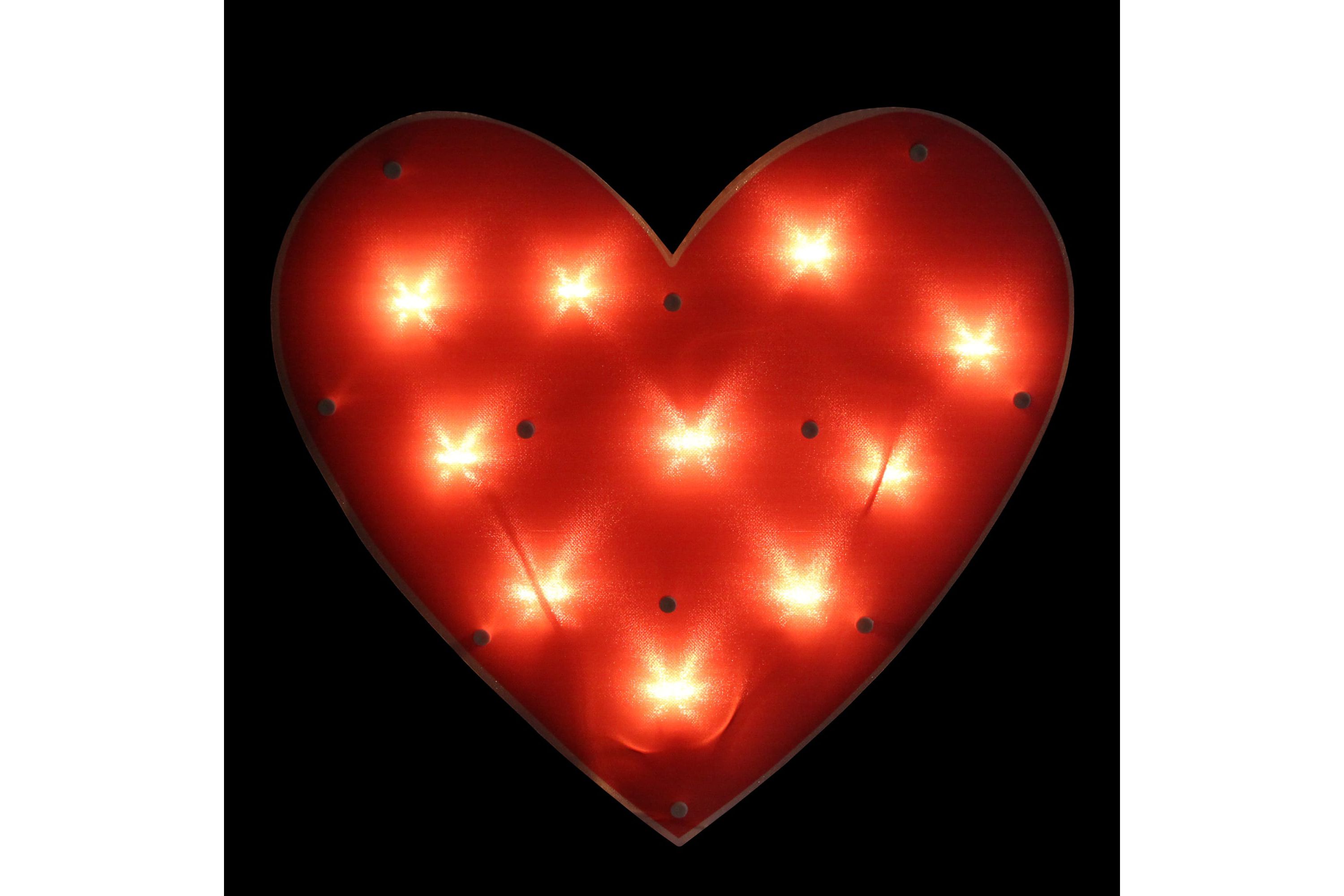 14" Lighted Heart Valentines Day Window Silhouette
