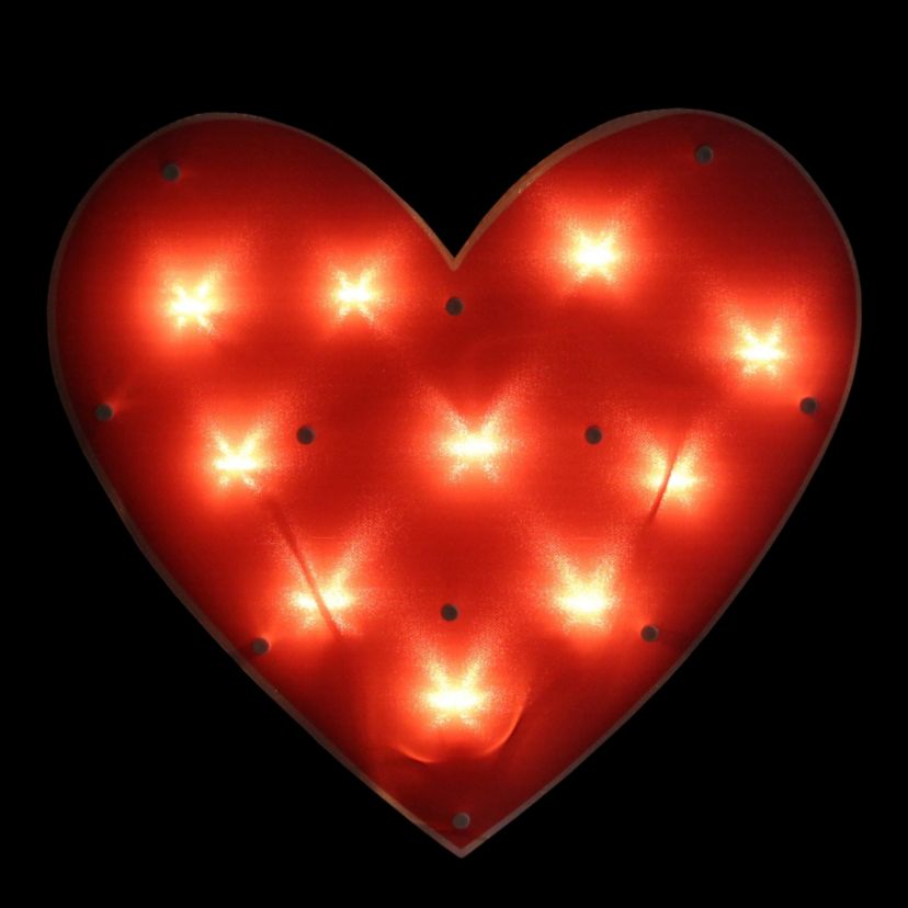 14" Lighted Heart Valentines Day Window Silhouette
