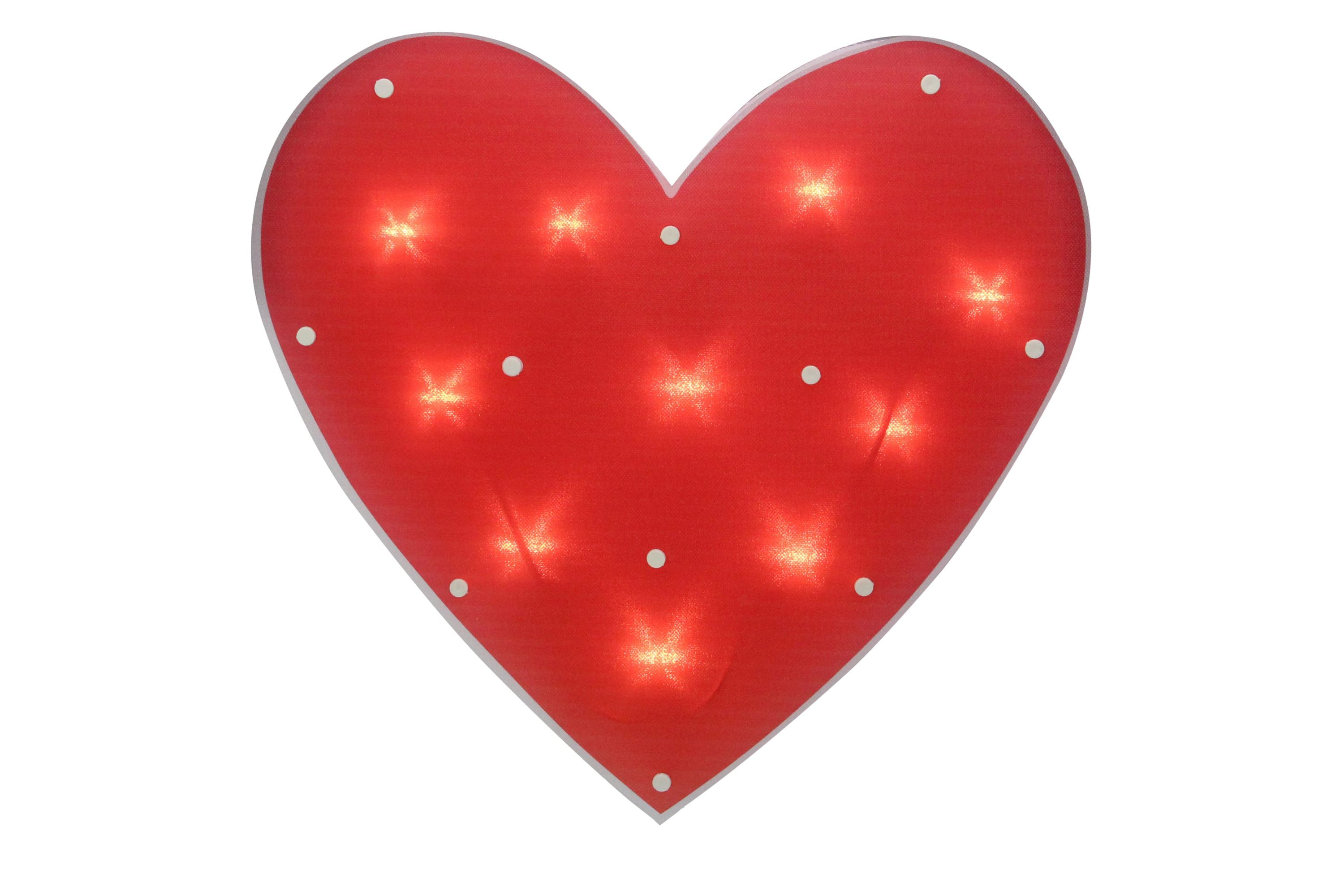 14" Lighted Heart Valentines Day Window Silhouette