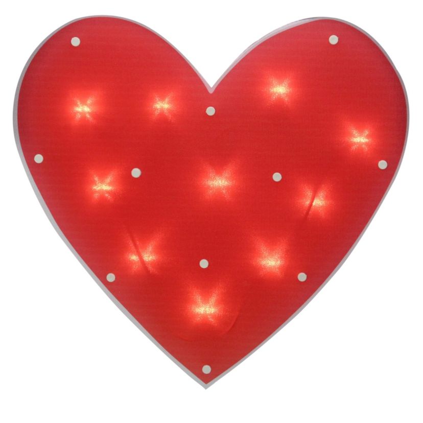 14" Lighted Heart Valentines Day Window Silhouette