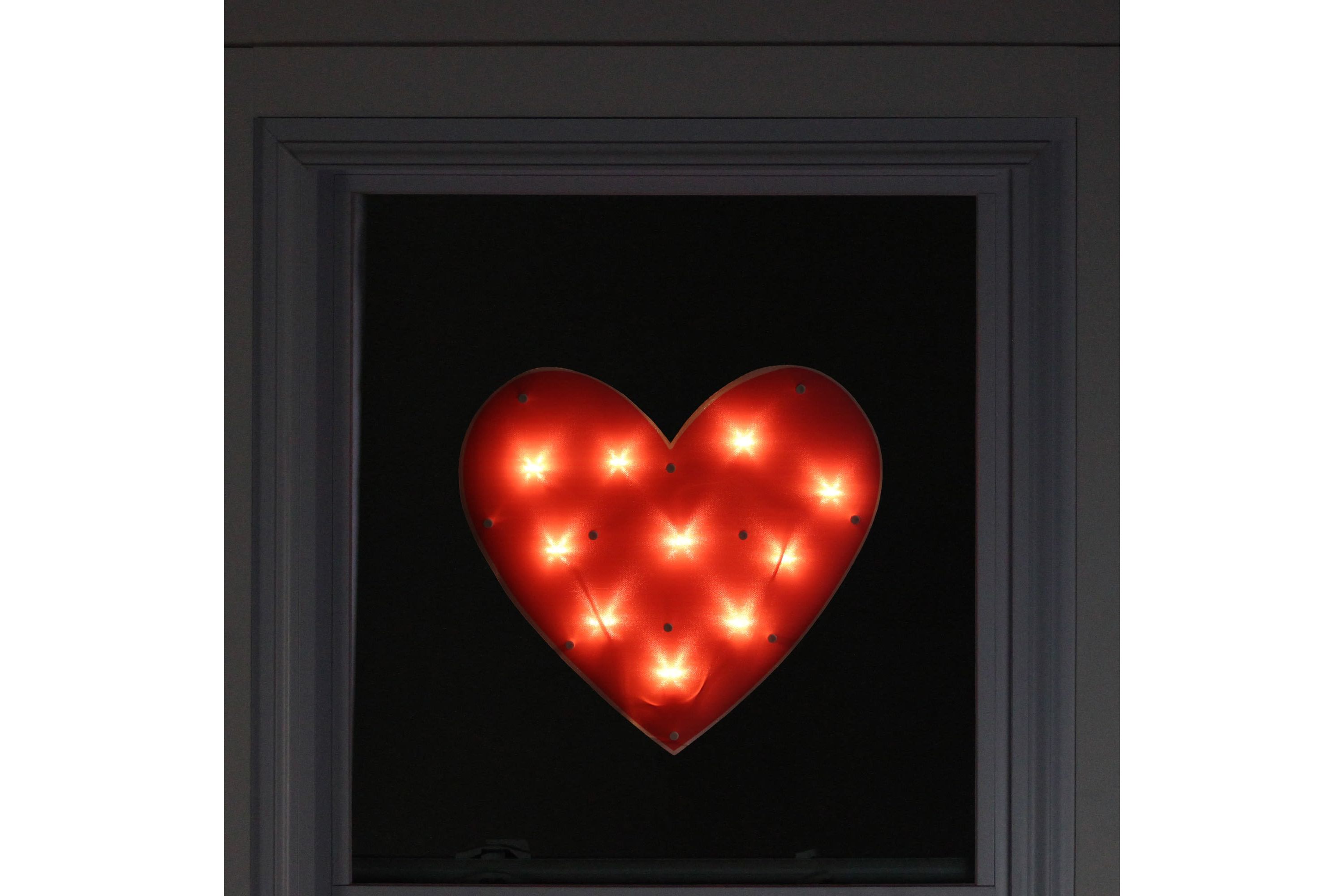 14" Lighted Heart Valentines Day Window Silhouette