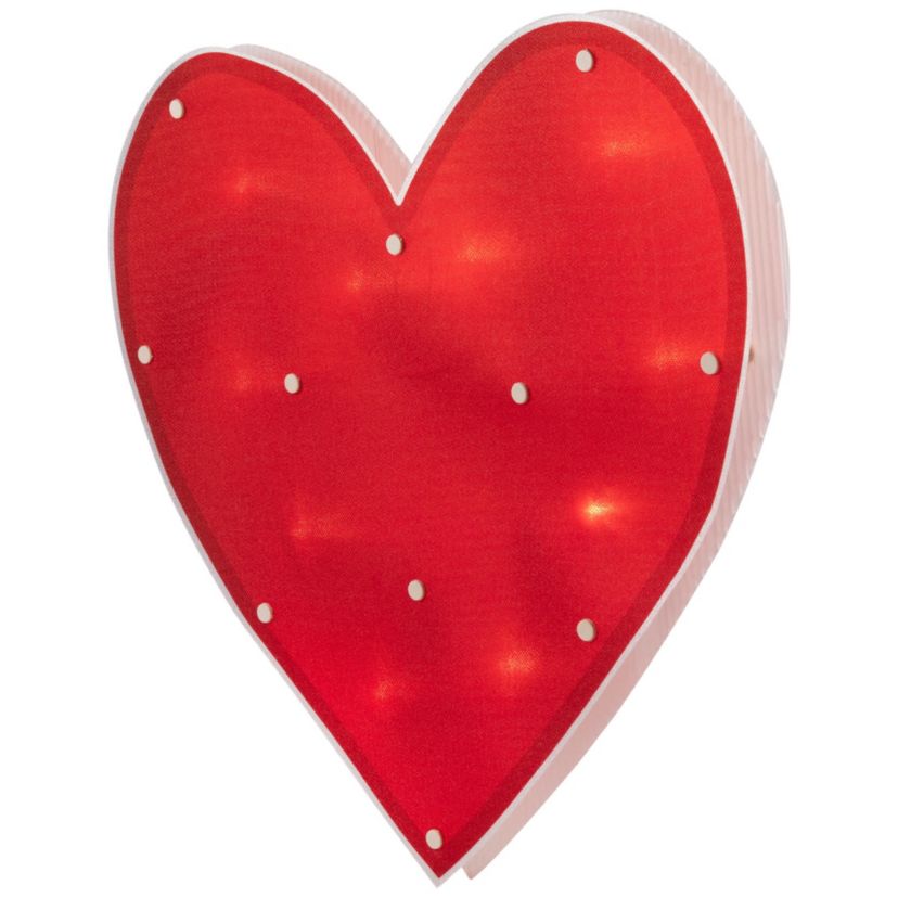 14" Lighted Heart Valentines Day Window Silhouette