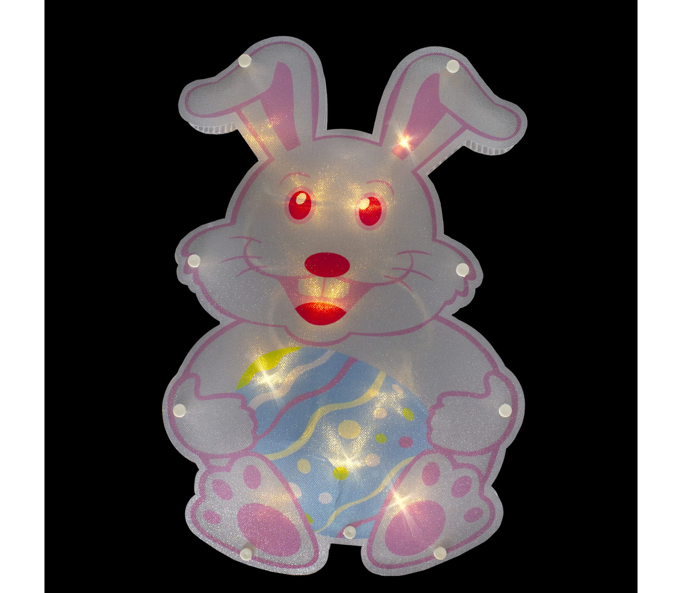 14" Battery Operated LED Lighted Easter Bunny Window Silhouette