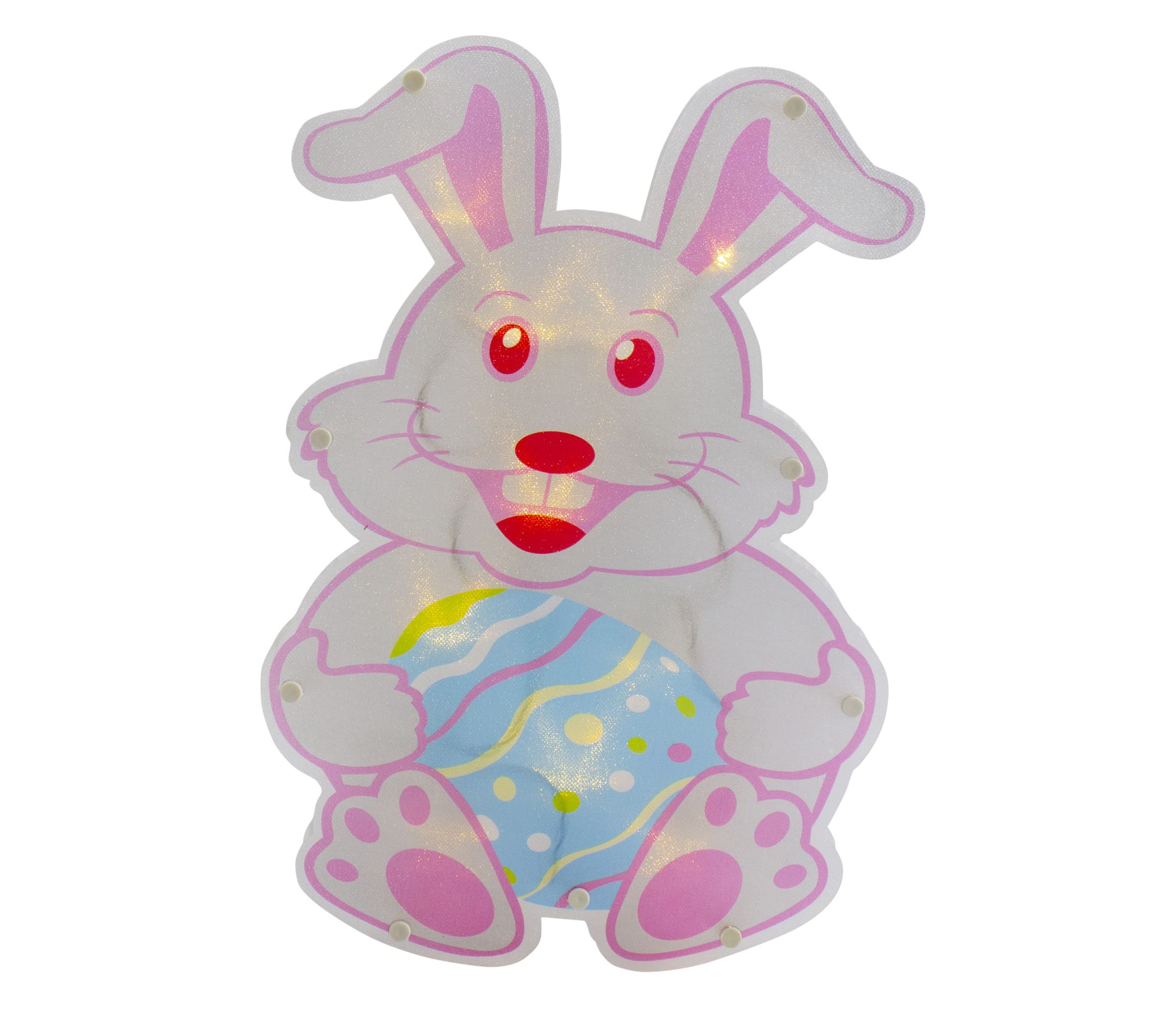 14" Battery Operated LED Lighted Easter Bunny Window Silhouette