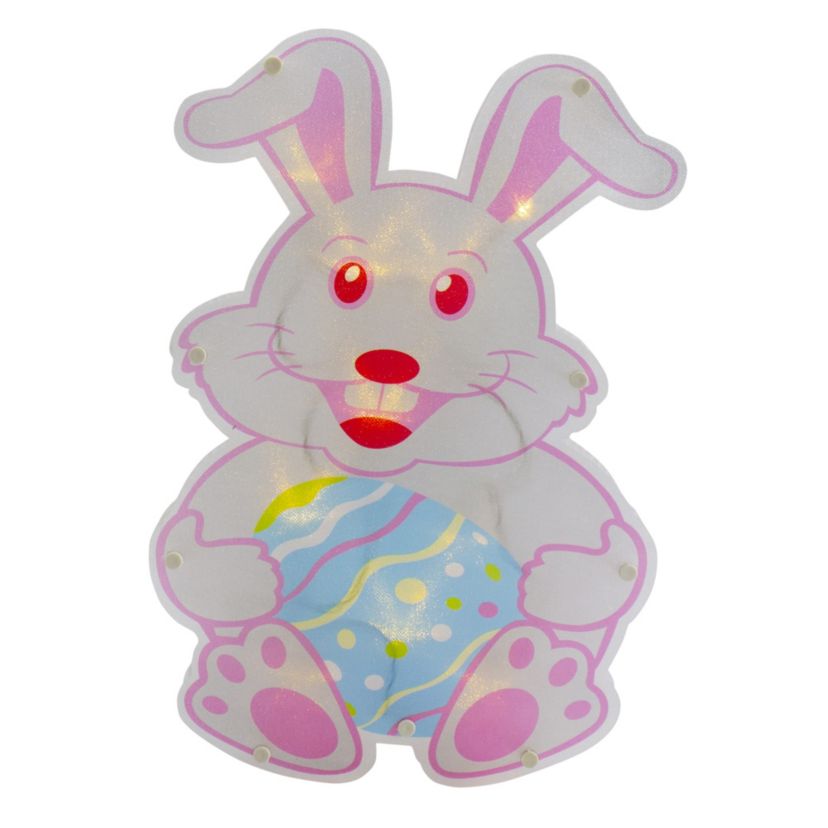 14" Battery Operated LED Lighted Easter Bunny Window Silhouette