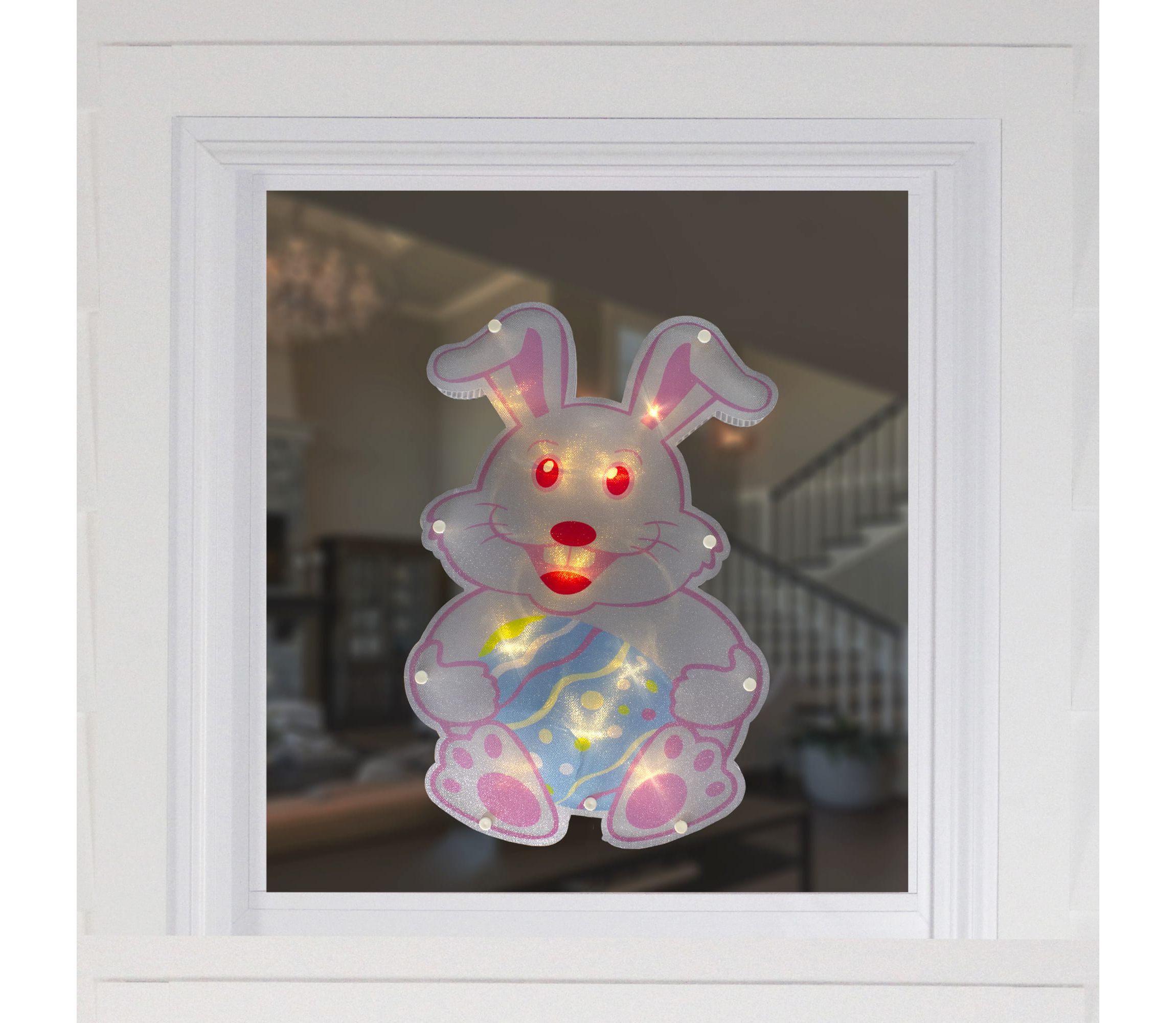 14" Battery Operated LED Lighted Easter Bunny Window Silhouette