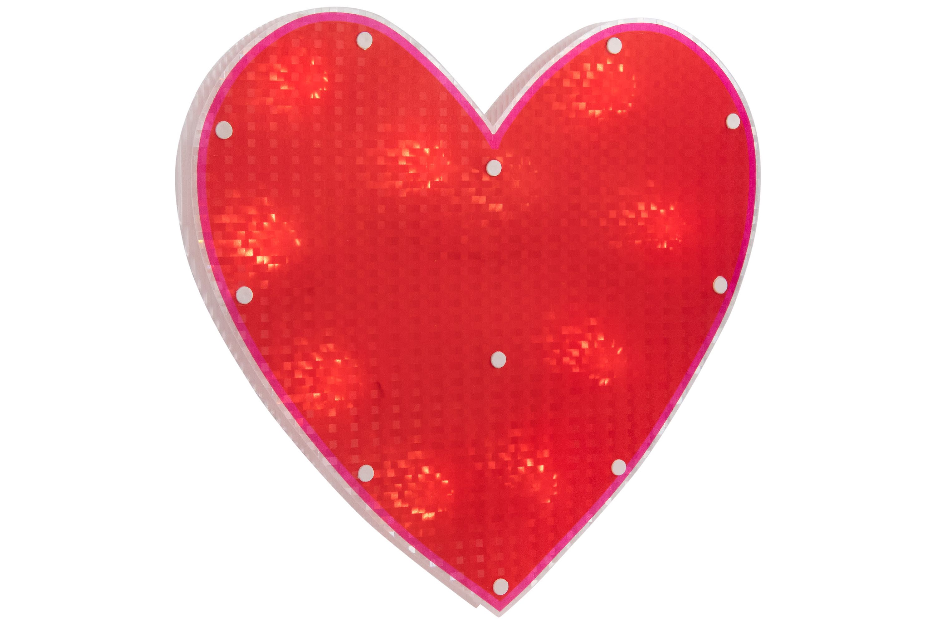 13" Lighted Shimmering Red Heart Valentines Day Window Silhouette