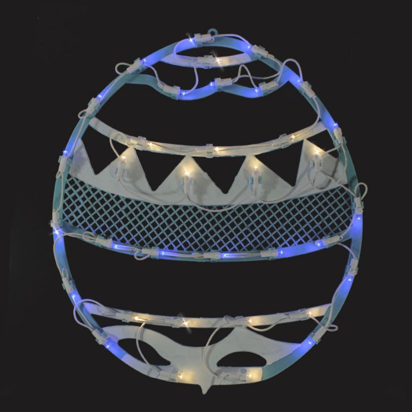 LED Lighted Easter Egg Spring Window Silhouette Decoration - 17"  - Blue