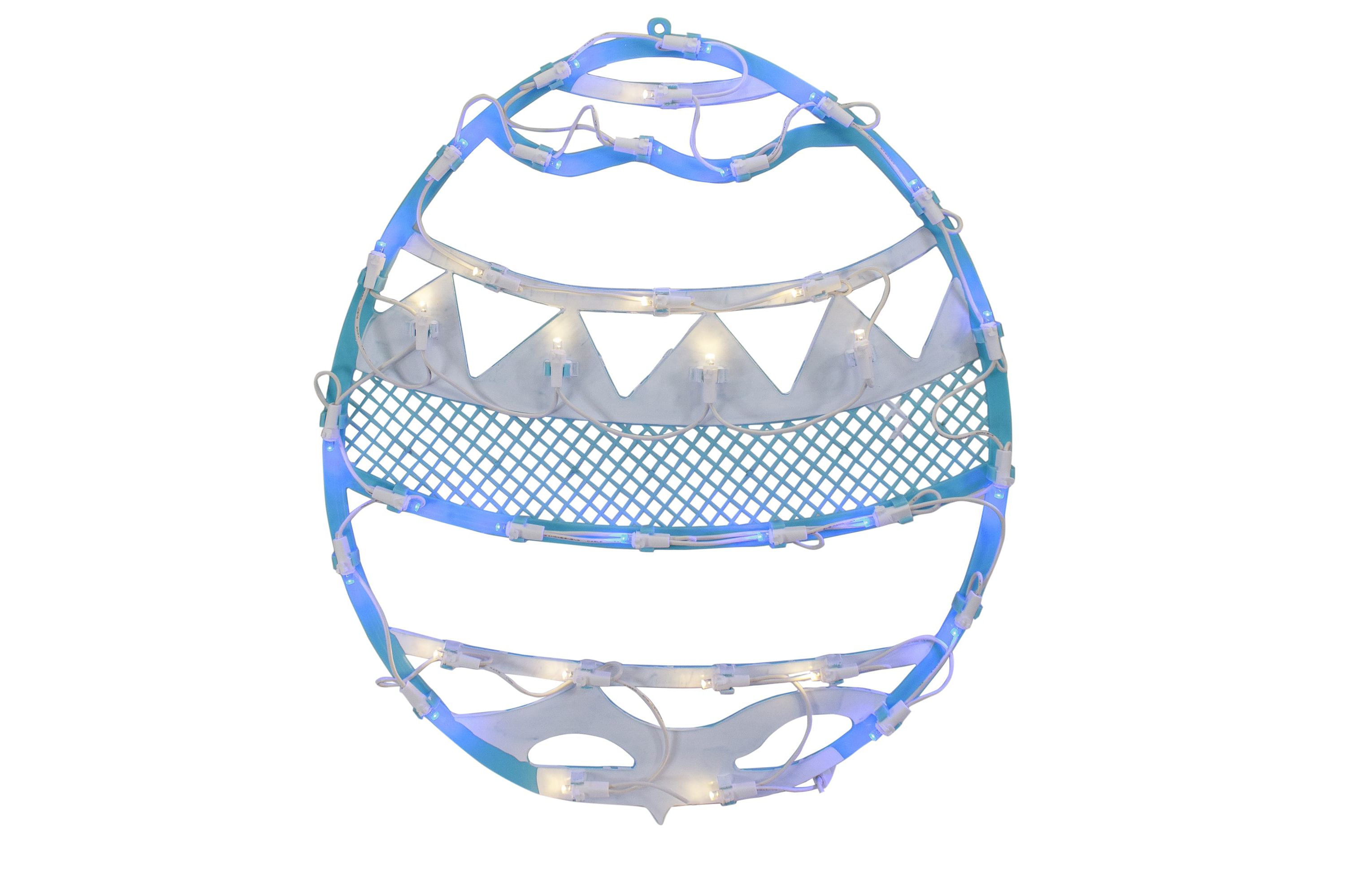 LED Lighted Easter Egg Spring Window Silhouette Decoration - 17"  - Blue