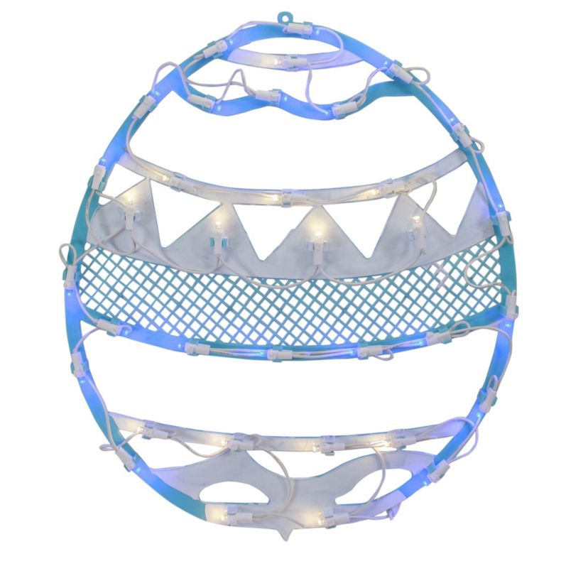 LED Lighted Easter Egg Spring Window Silhouette Decoration - 17"  - Blue