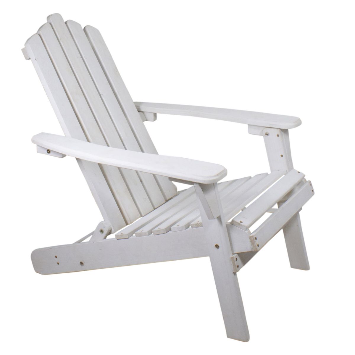 36" White Classic Folding Wooden Adirondack Chair