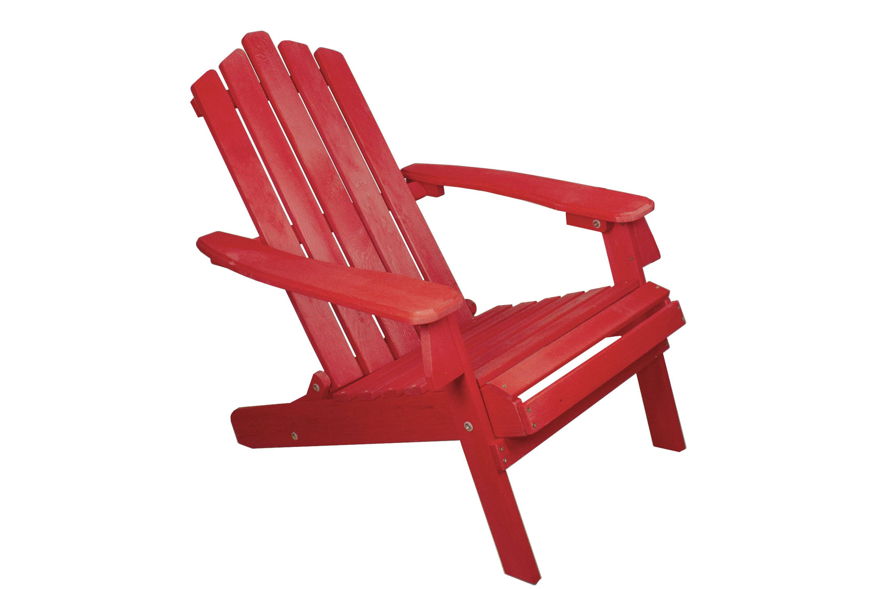 36" Red Classic Folding Wooden Adirondack Chair
