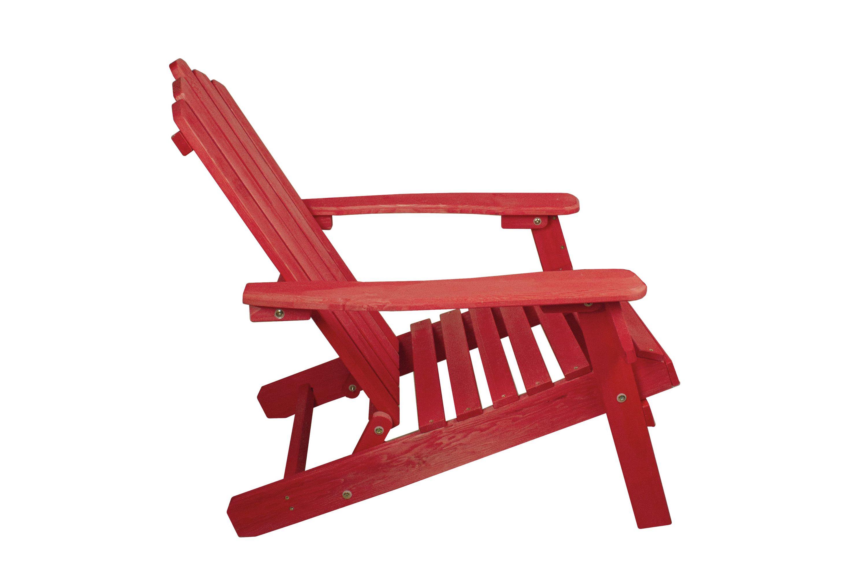 36" Red Classic Folding Wooden Adirondack Chair