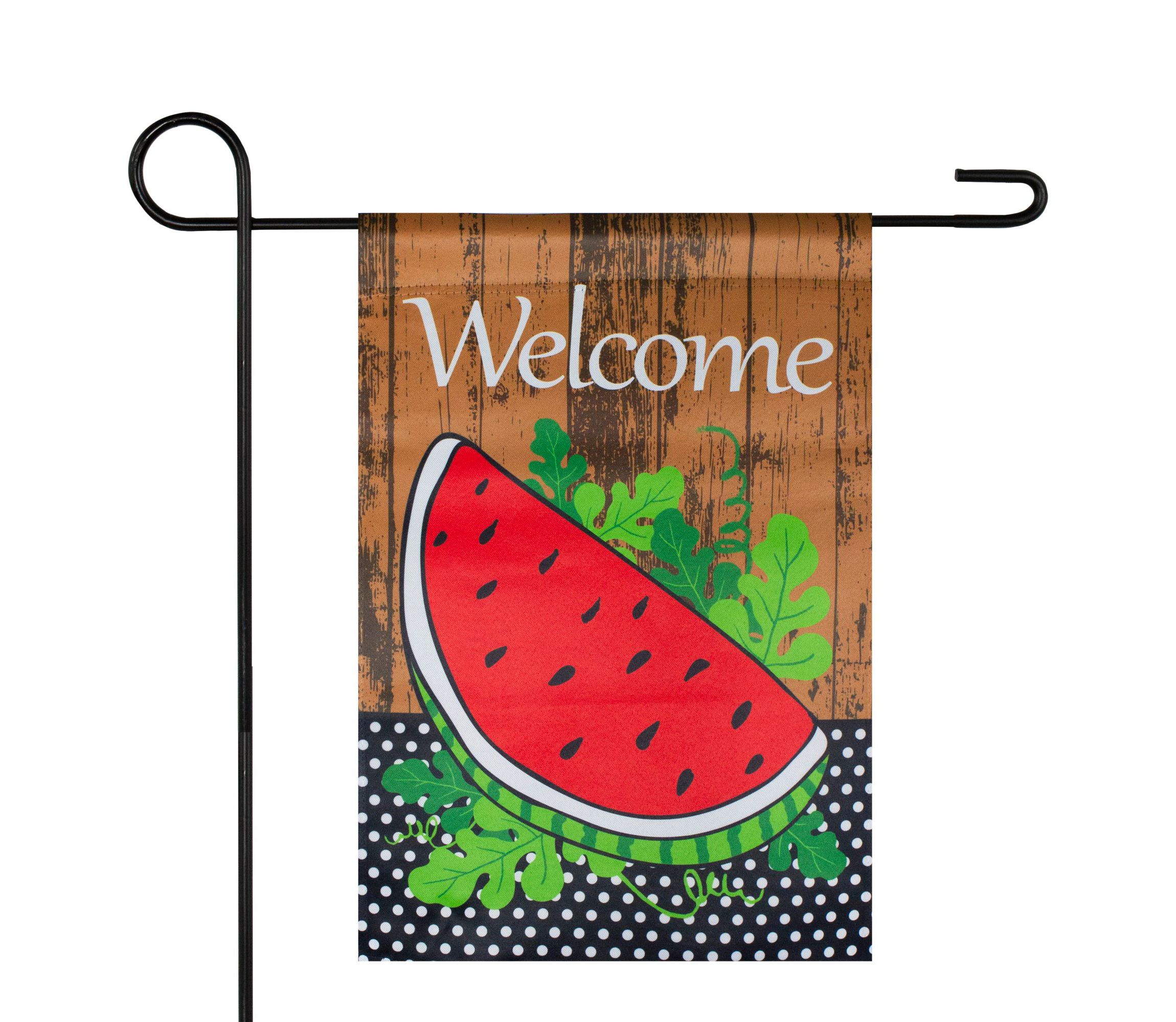 Welcome Watermelon Slice Spring Outdoor Garden Flag 12.5" x 18"