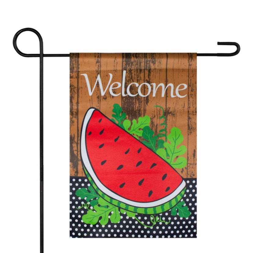 Welcome Watermelon Slice Spring Outdoor Garden Flag 12.5" x 18"