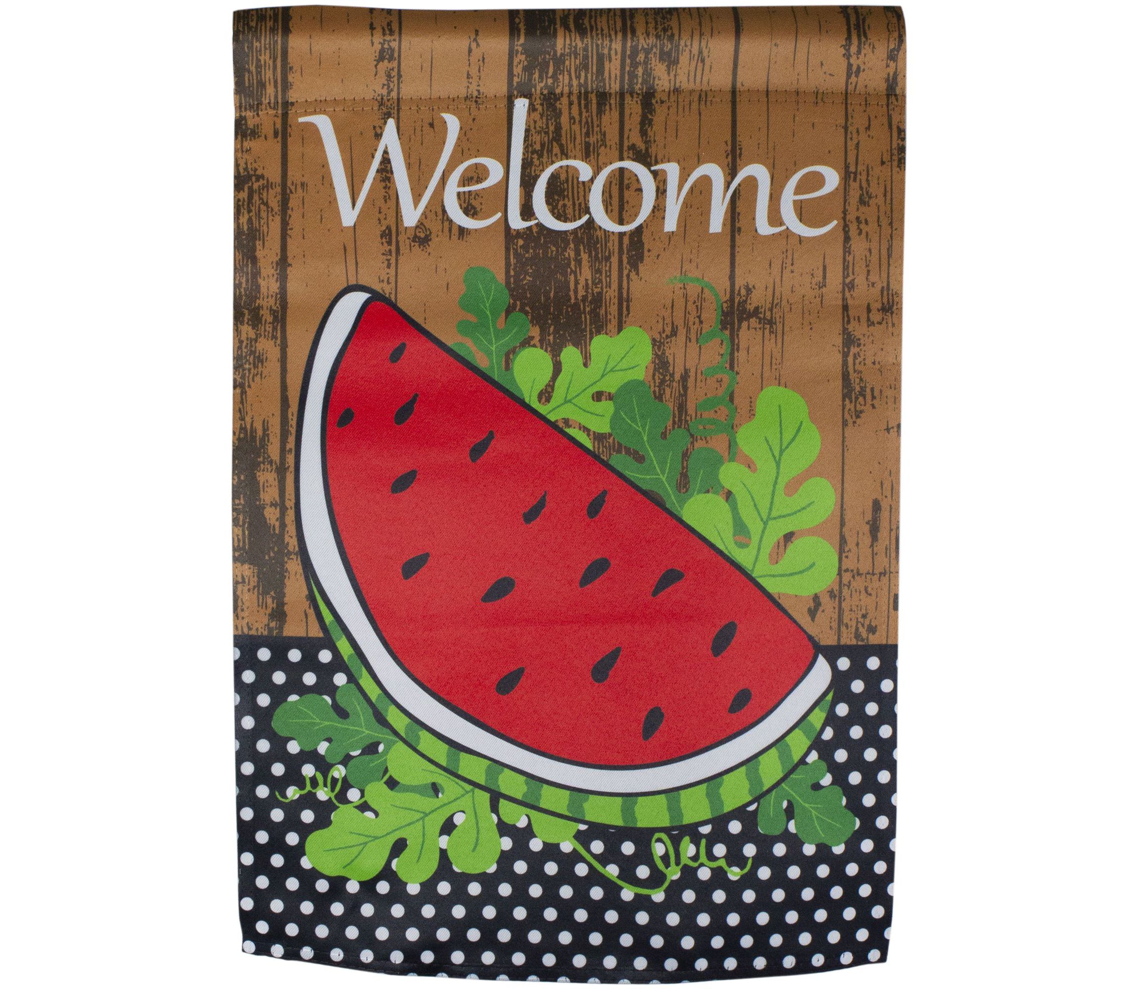 Welcome Watermelon Slice Spring Outdoor Garden Flag 12.5" x 18"
