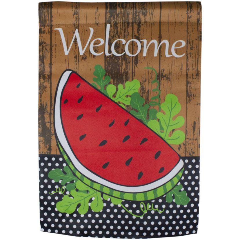 Welcome Watermelon Slice Spring Outdoor Garden Flag 12.5" x 18"