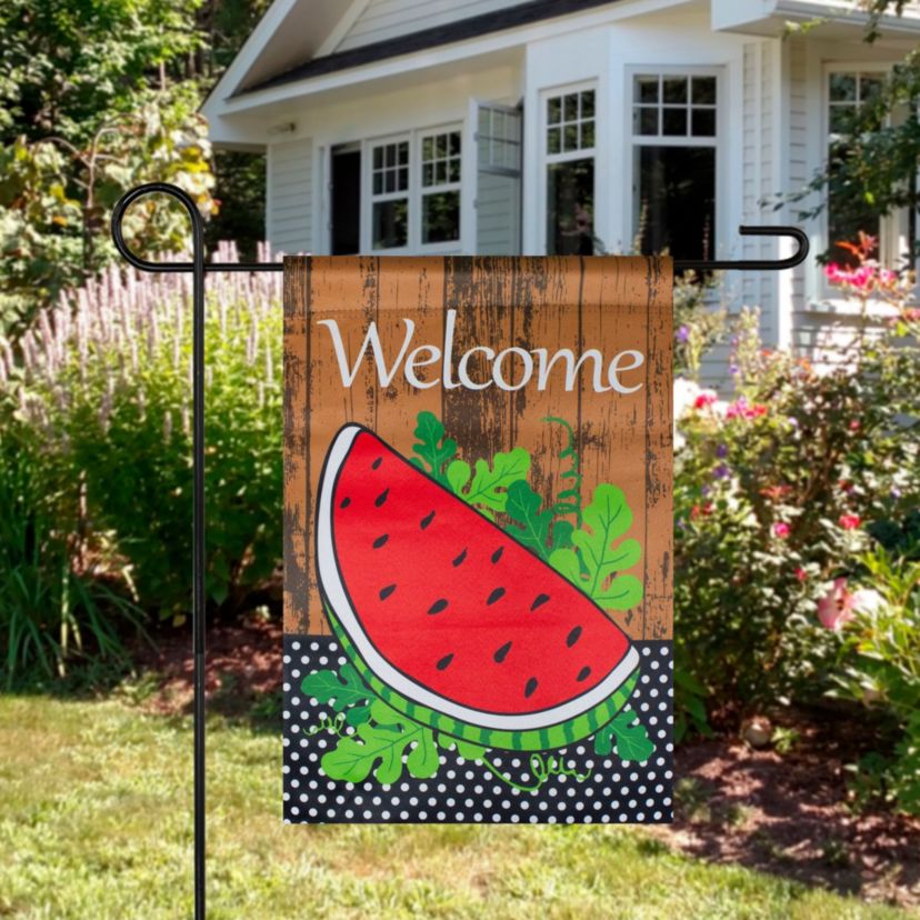Welcome Watermelon Slice Spring Outdoor Garden Flag 12.5" x 18"
