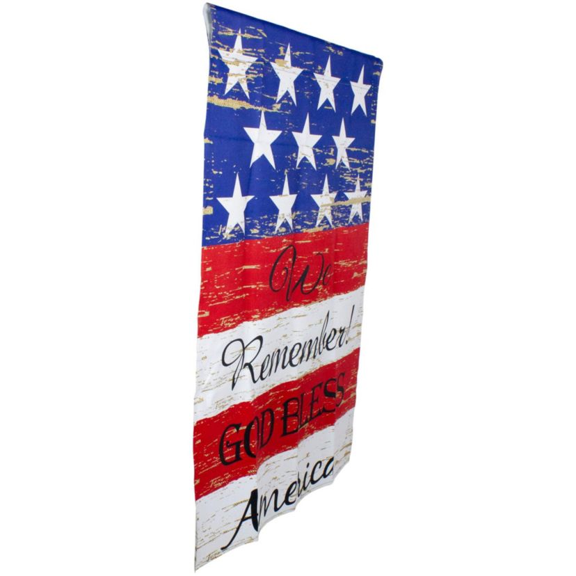 Stars and Stripes "We Remember! God Bless America" Patriotic House Flag - 40" x 28"