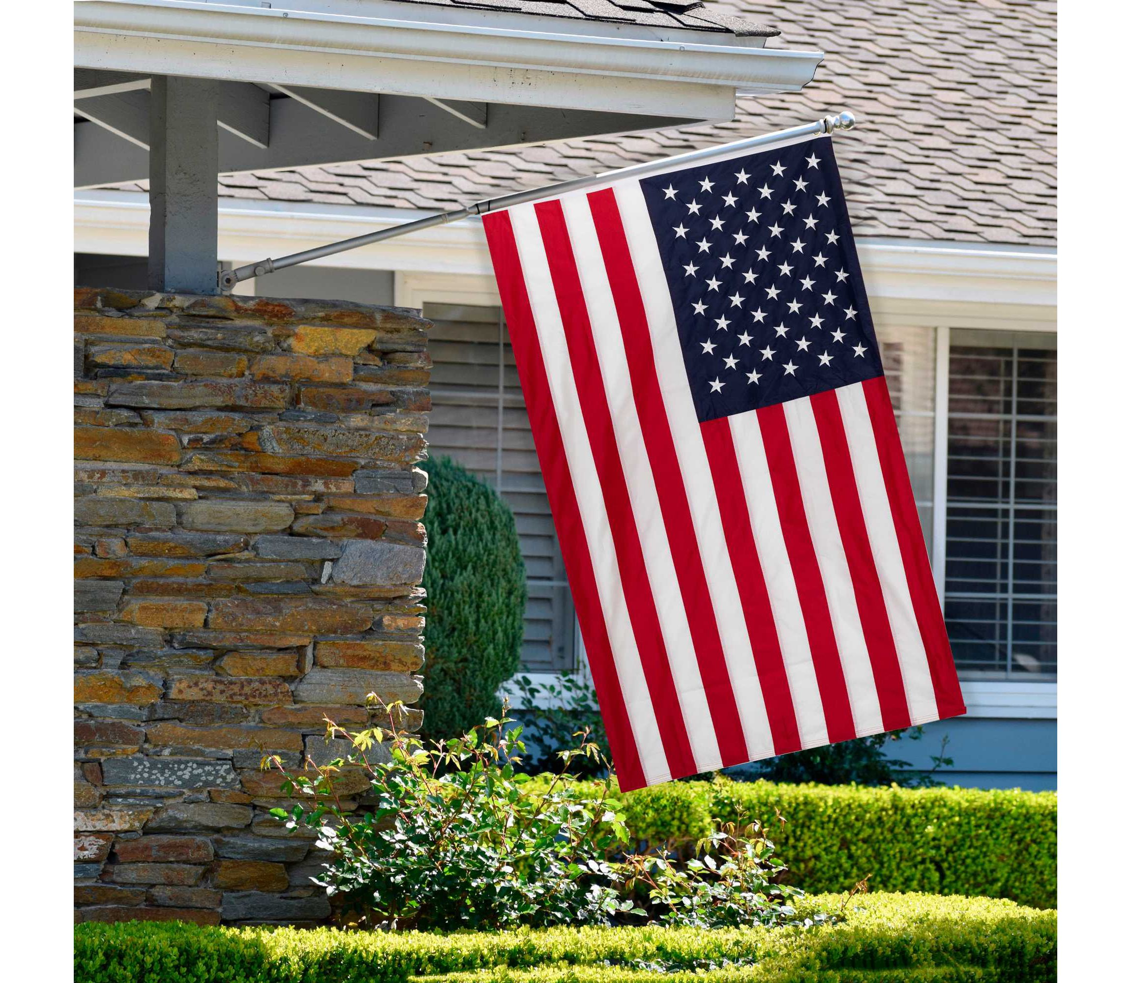 Patriotic Embroidered Outdoor USA House Flag - 60" x 36"