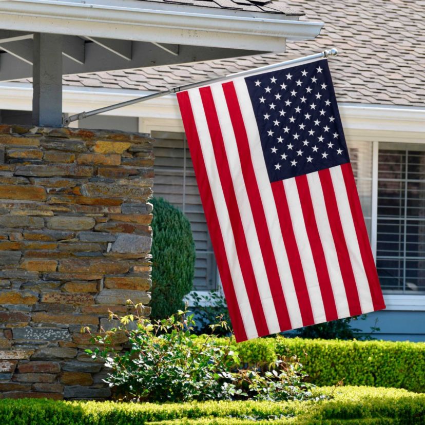 Patriotic Embroidered Outdoor USA House Flag - 60" x 36"