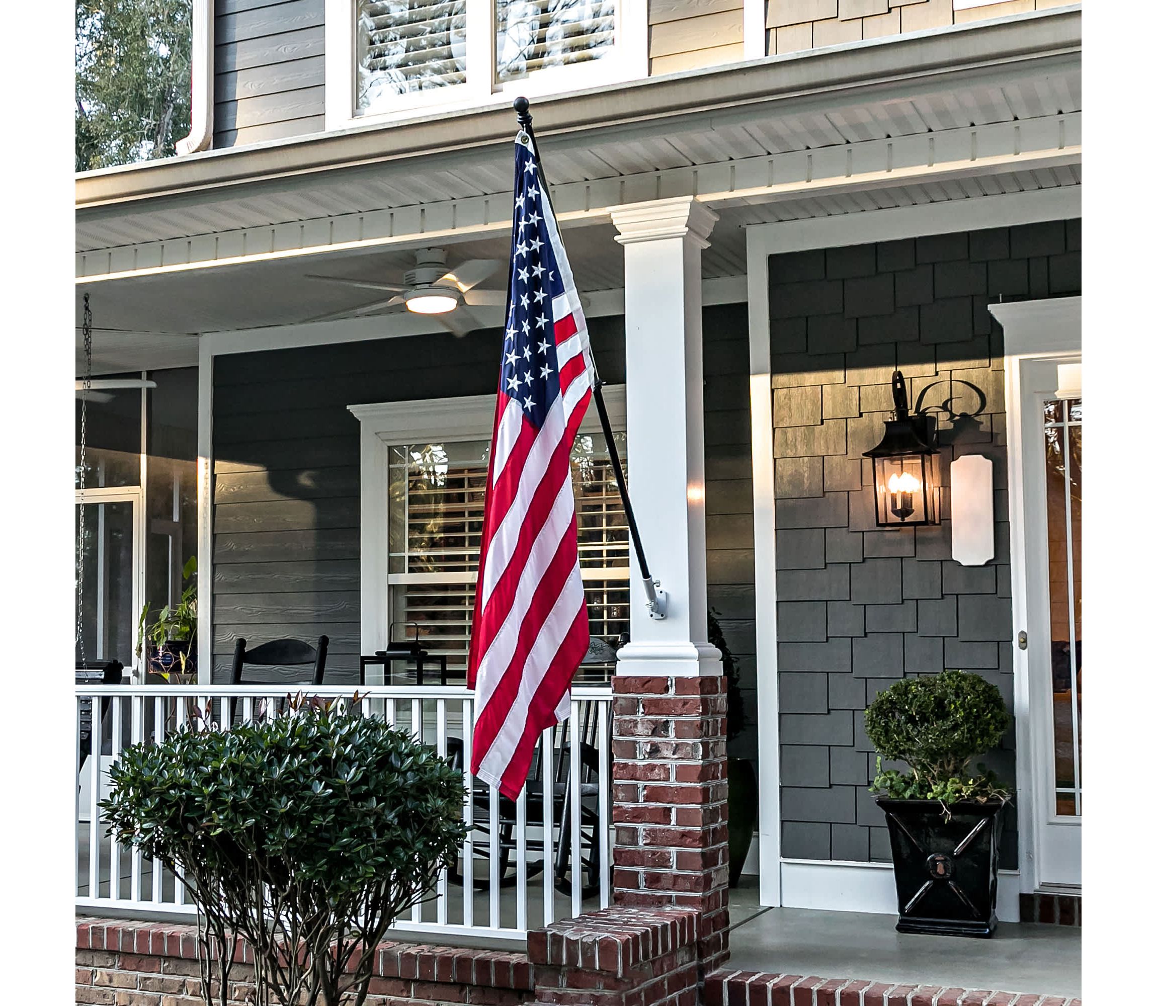Patriotic Embroidered Outdoor USA House Flag - 60" x 36"