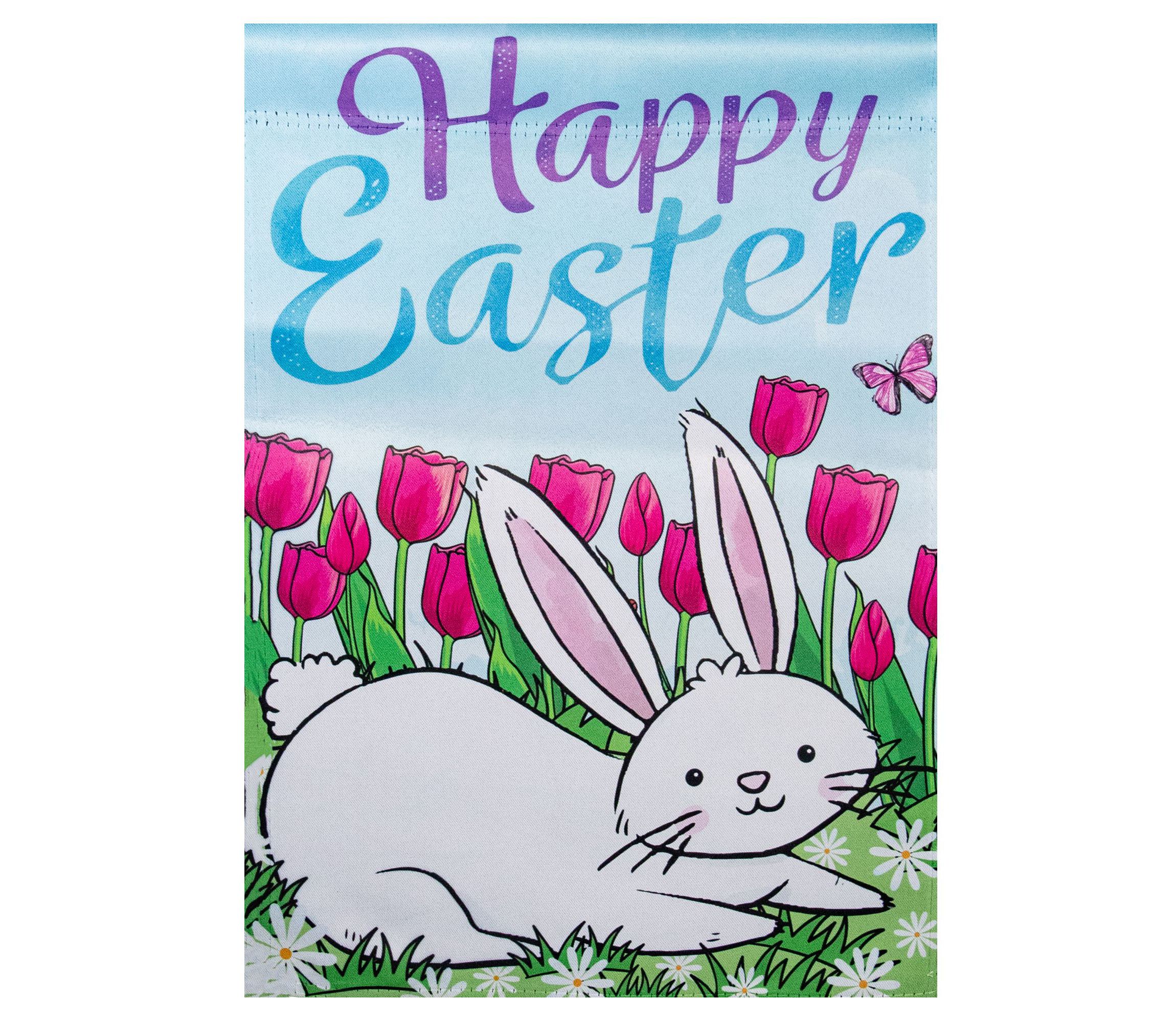 Happy Easter Bunny Outdoor Garden Flag 12.5" x 18"