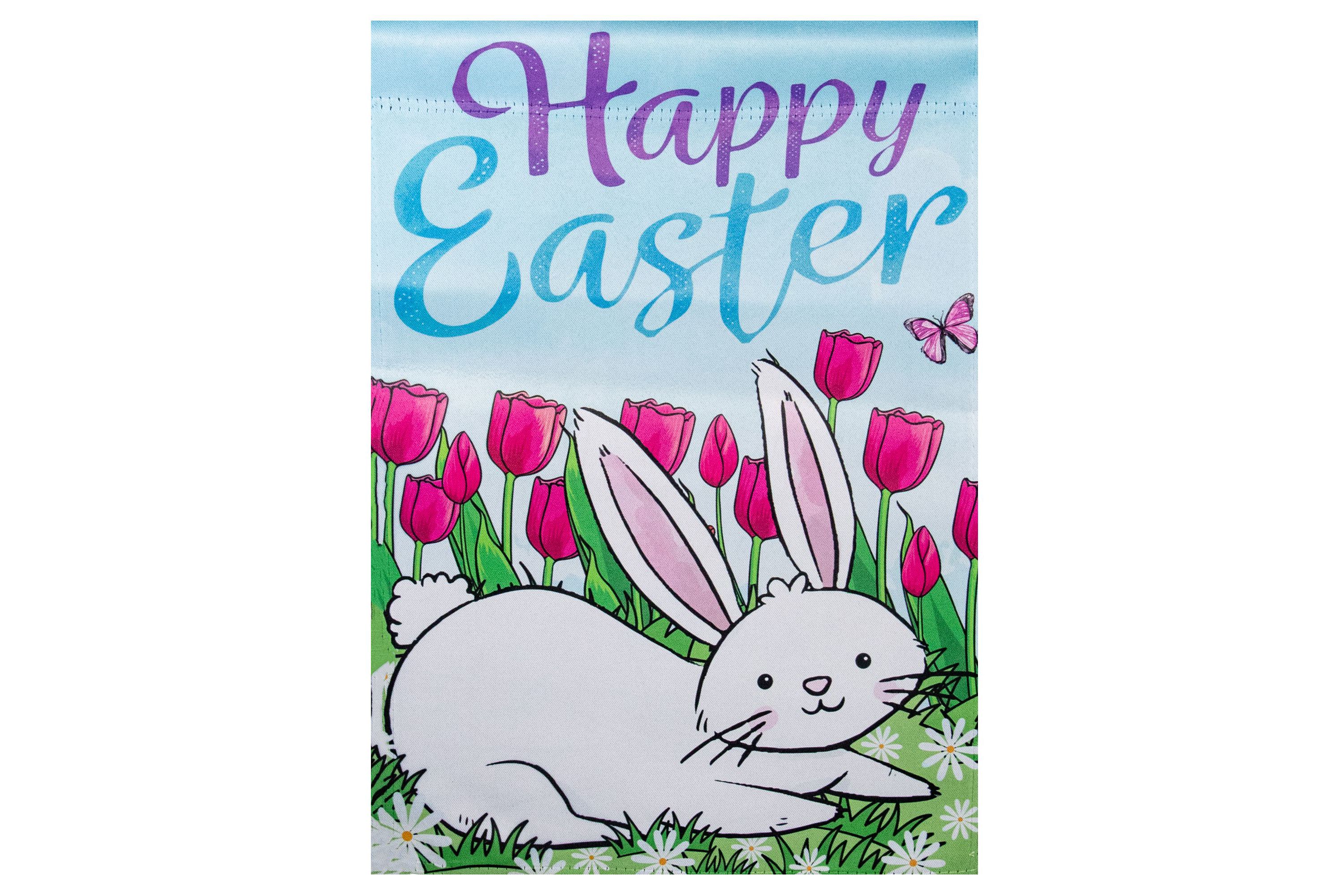 Happy Easter Bunny Outdoor Garden Flag 12.5" x 18"