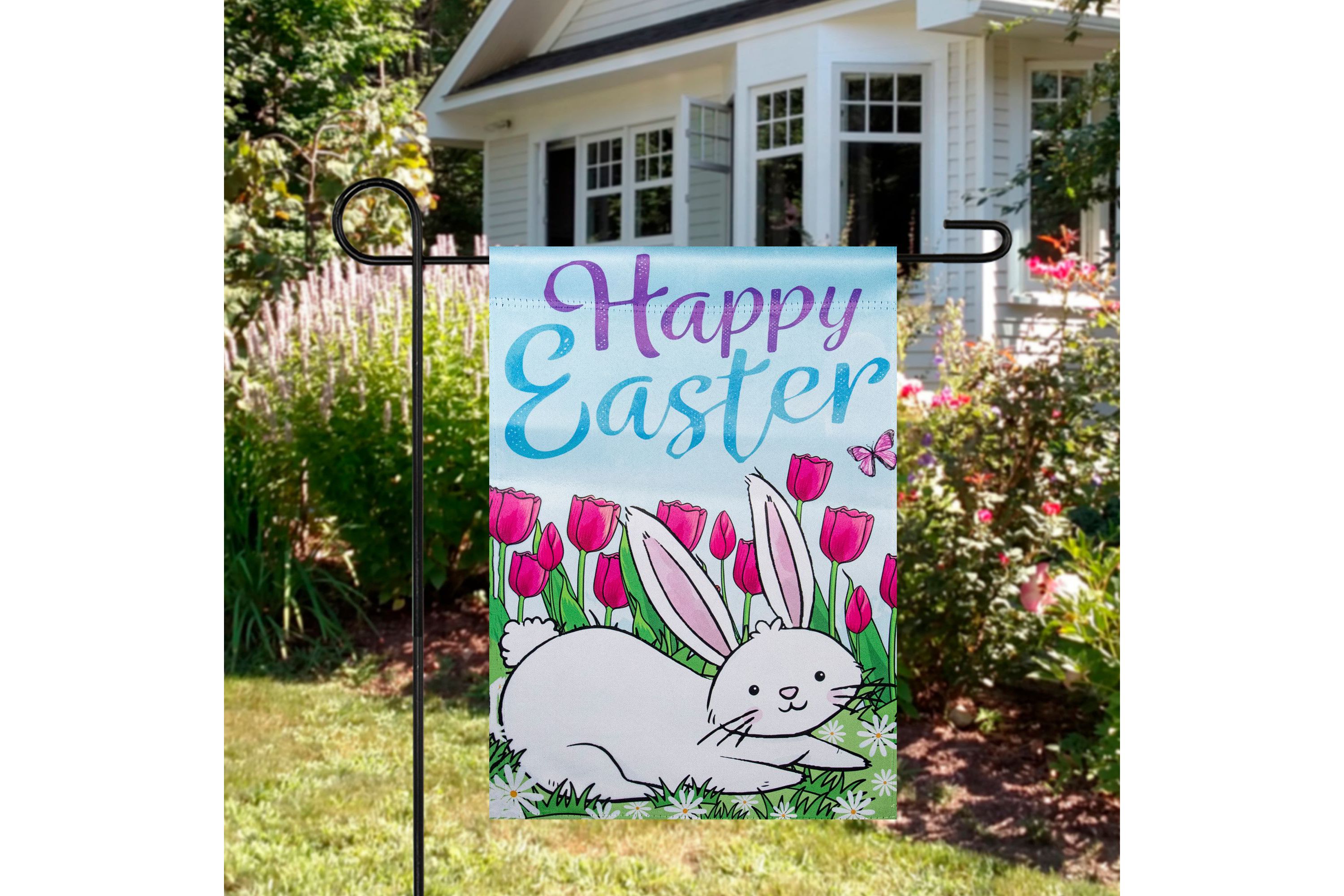 Happy Easter Bunny Outdoor Garden Flag 12.5" x 18"