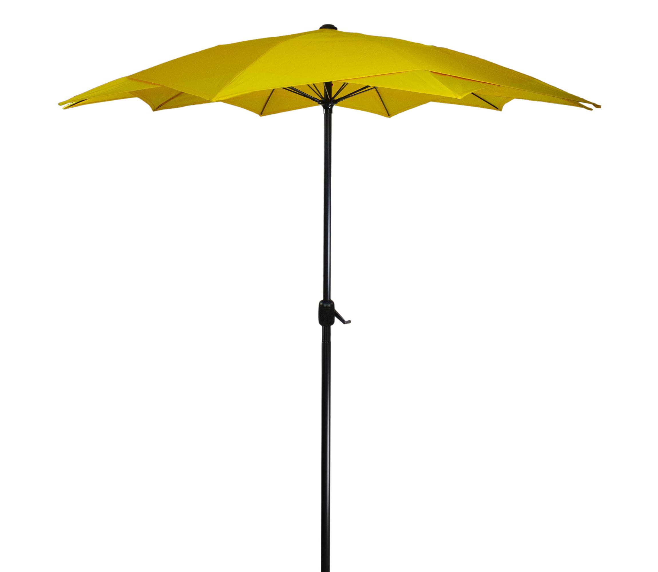 8.85ft Outdoor Patio Lotus Umbrella with Hand Crank  Yellow