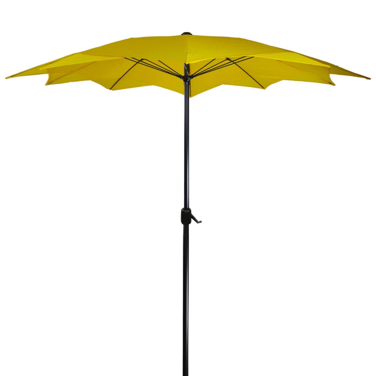 8.85ft Outdoor Patio Lotus Umbrella with Hand Crank  Yellow