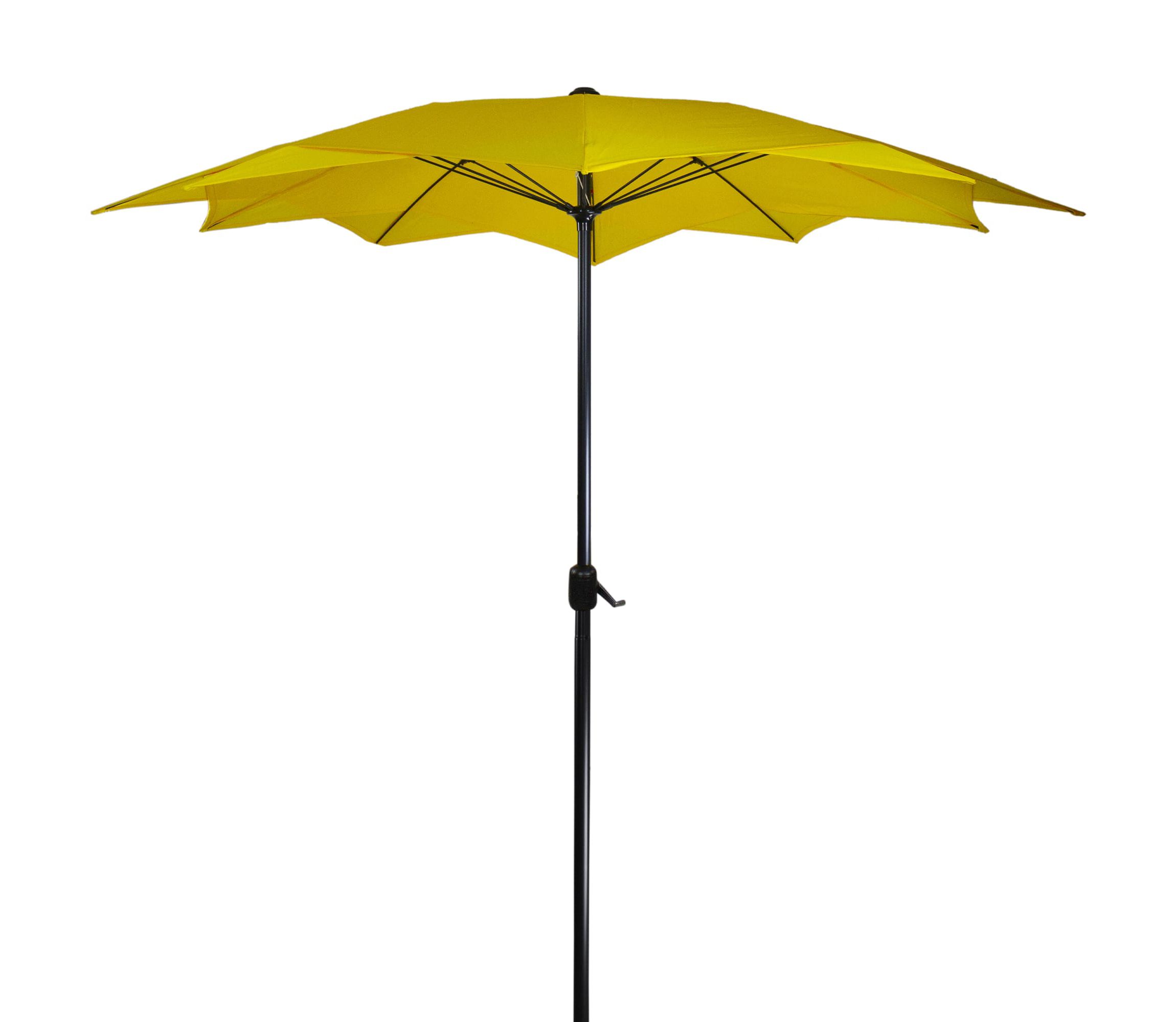 8.85ft Outdoor Patio Lotus Umbrella with Hand Crank  Yellow