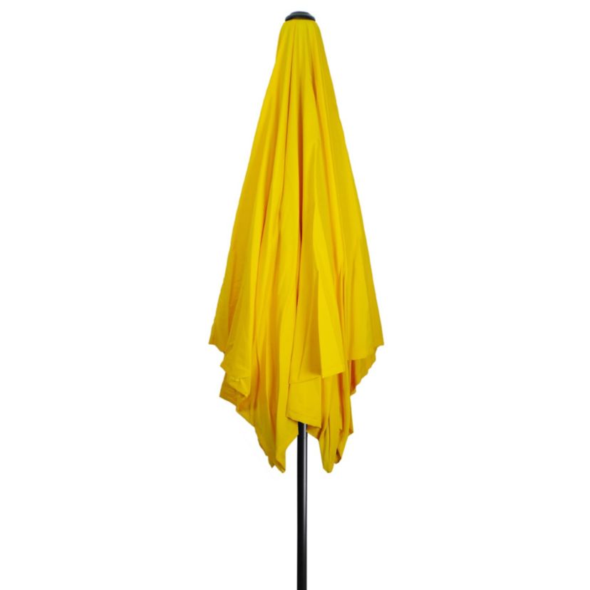 8.85ft Outdoor Patio Lotus Umbrella with Hand Crank  Yellow