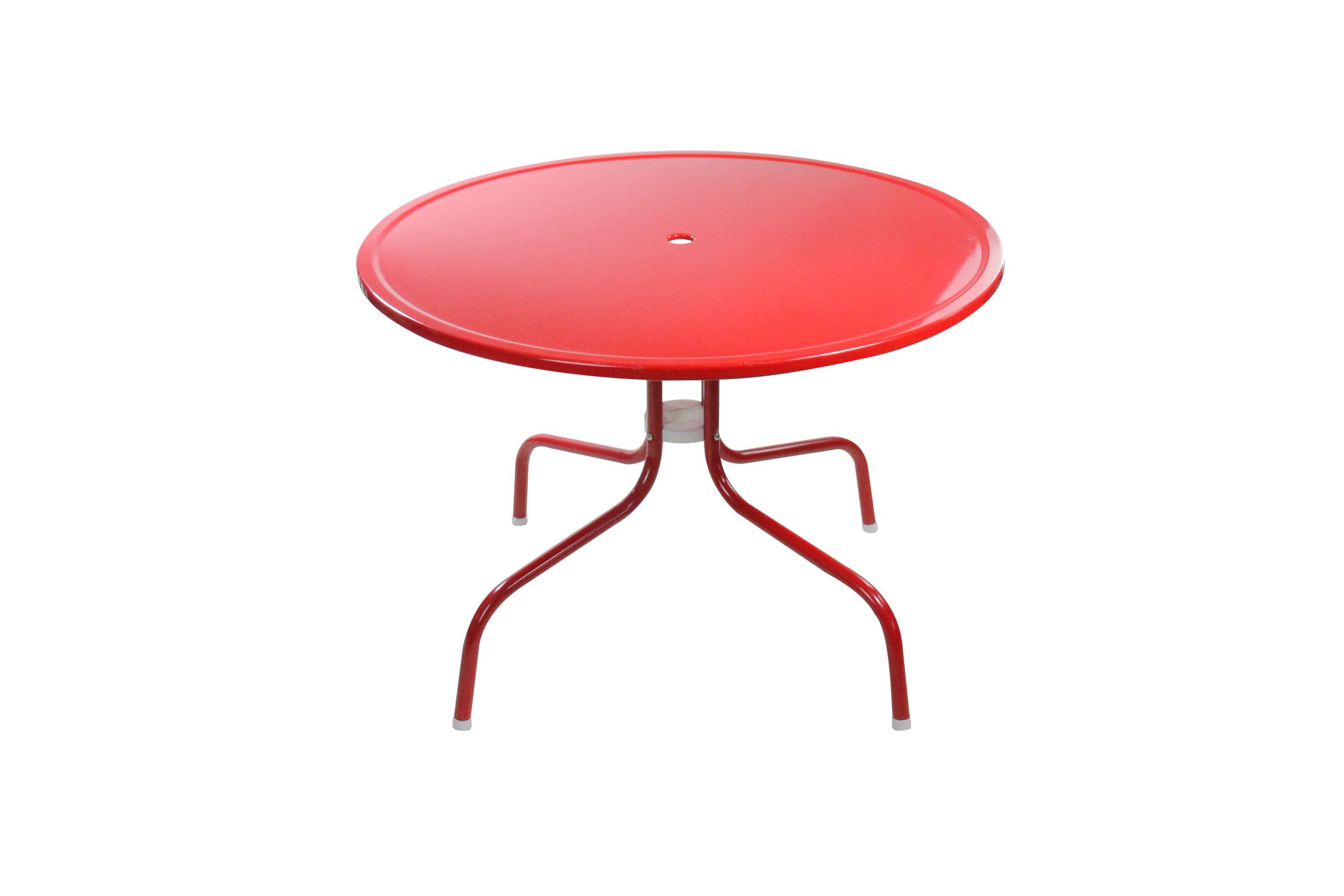 39.25-Inch Outdoor Retro Metal Tulip Dining Table  Red