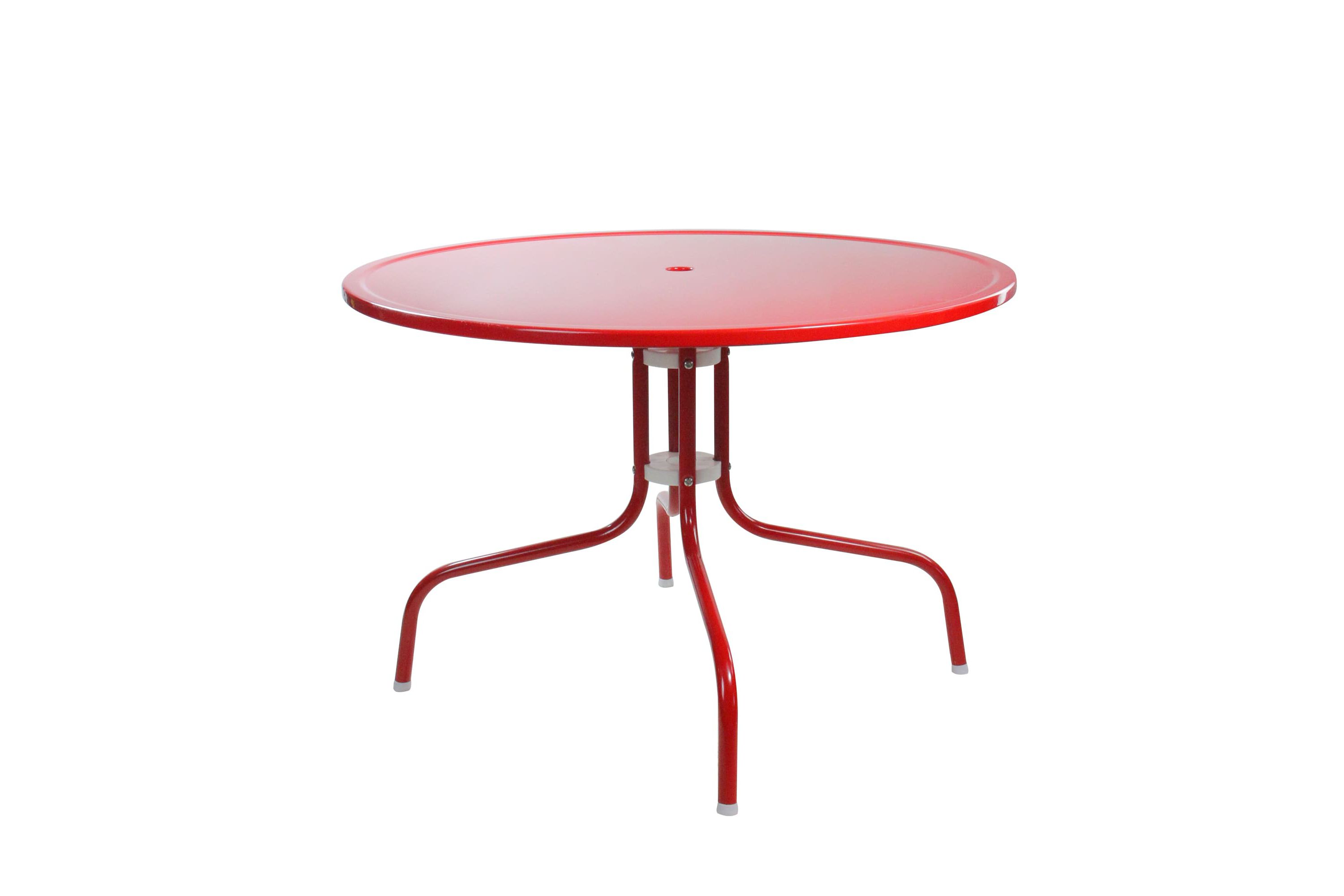 39.25-Inch Outdoor Retro Metal Tulip Dining Table  Red