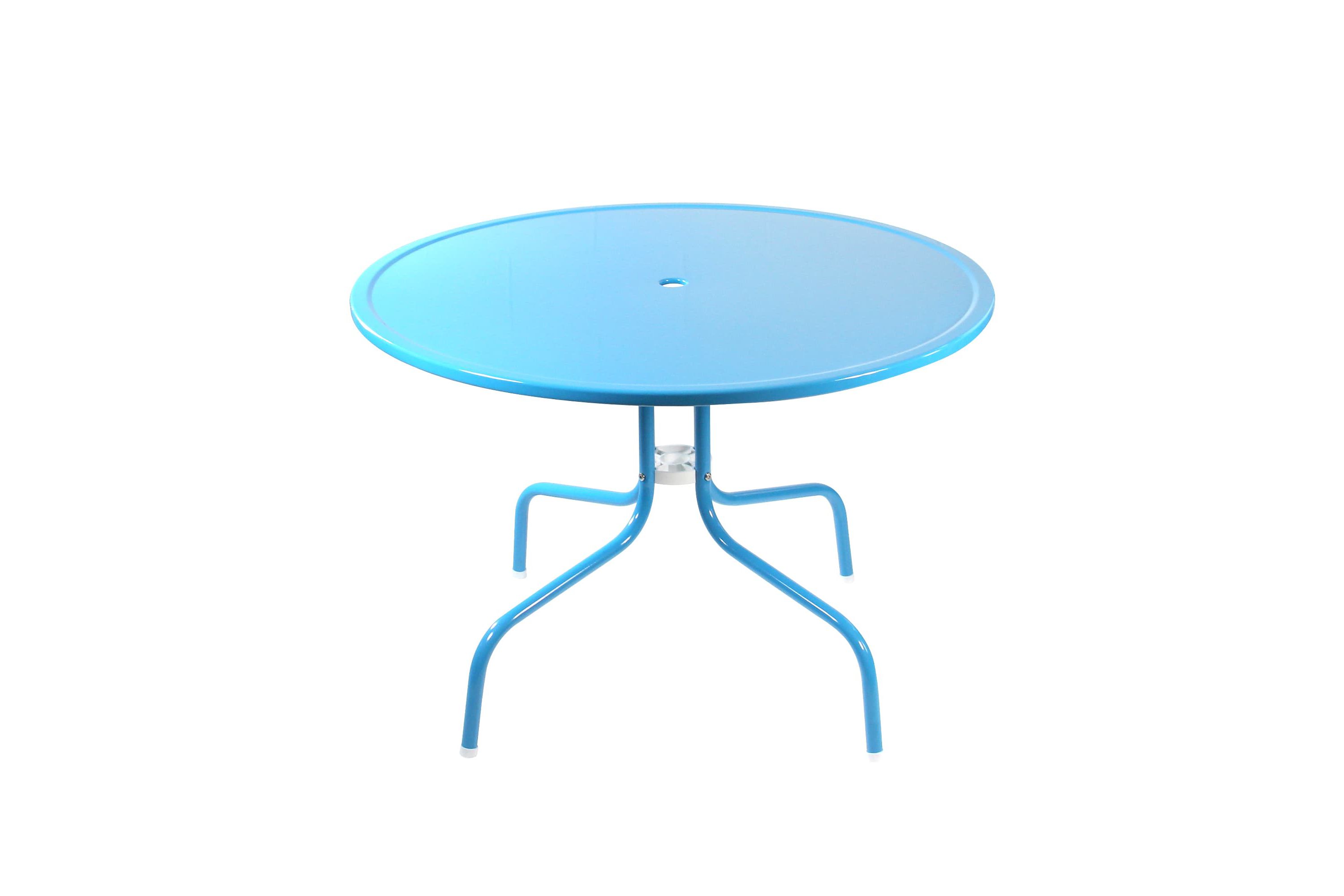39.25-Inch Outdoor Retro Metal Tulip Dining Table  Sky Blue