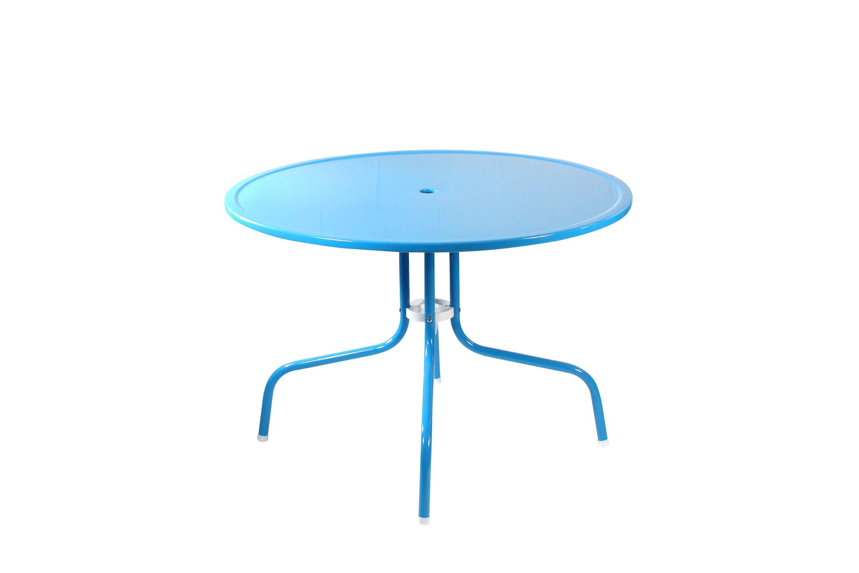 39.25-Inch Outdoor Retro Metal Tulip Dining Table  Sky Blue