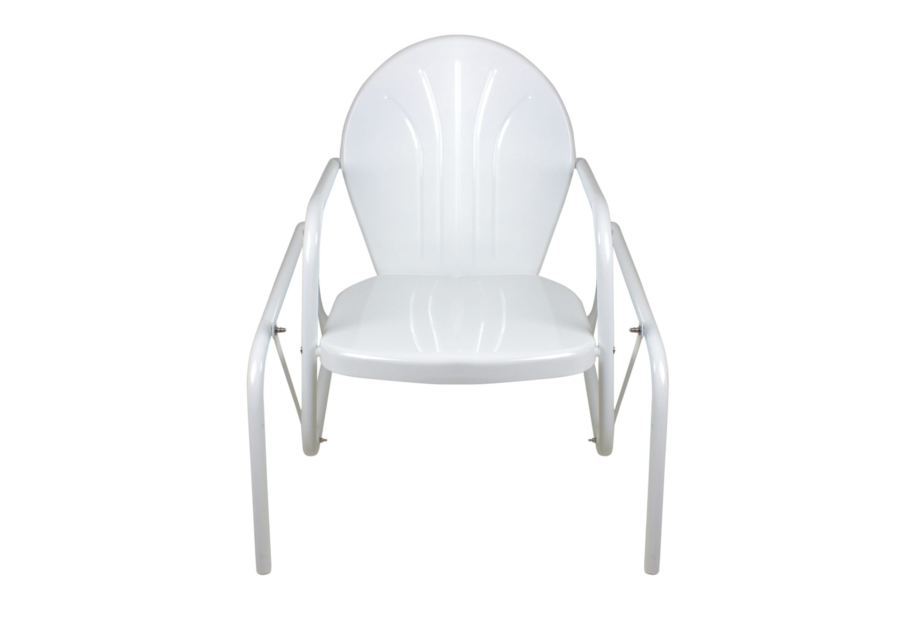 Outdoor Retro Metal Tulip Glider Patio Chair  White